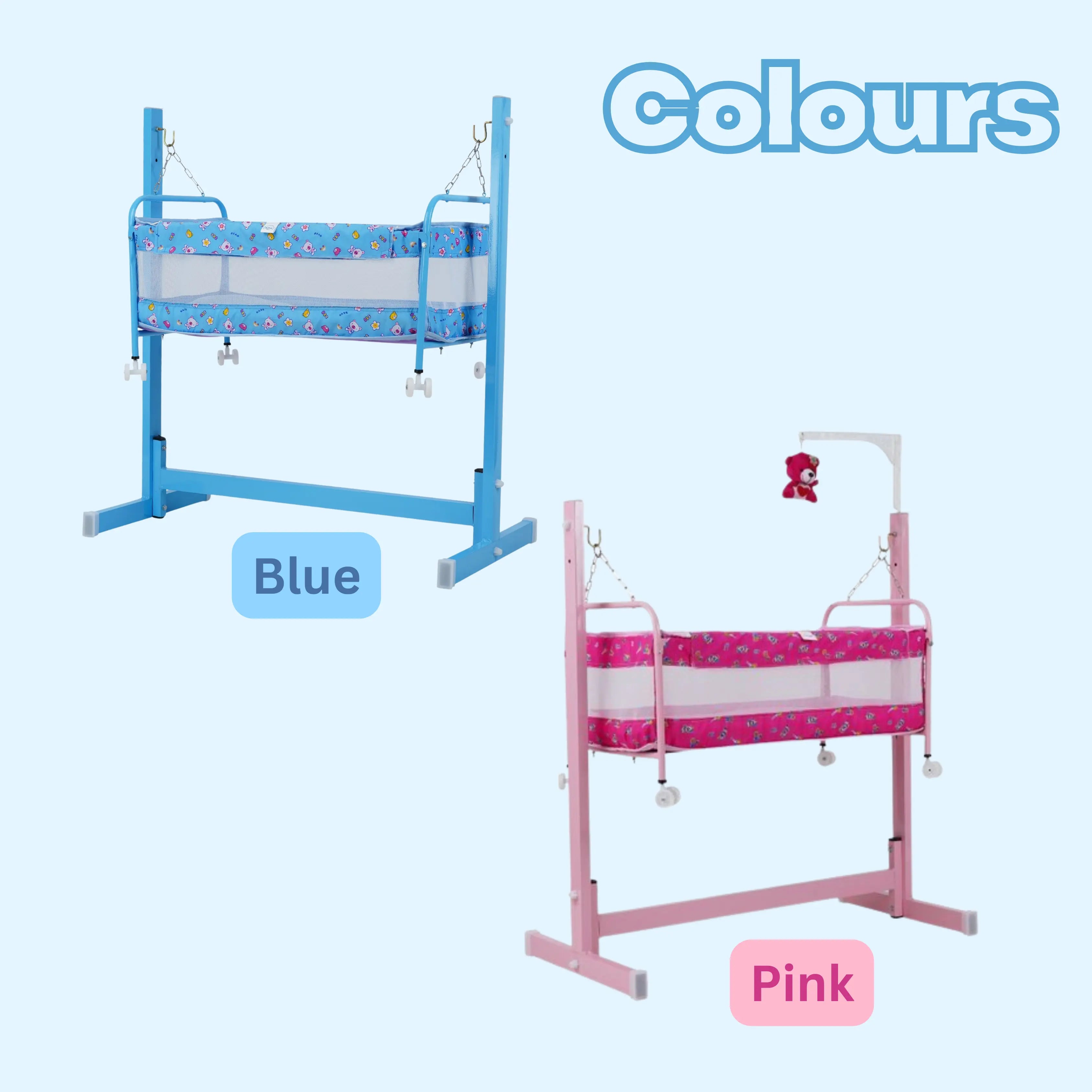 Baby Swing Cradle ( Steel ) | Upto 25 kgs | 2 in 1 Detachable Baby Cradle (model 1170) babee D