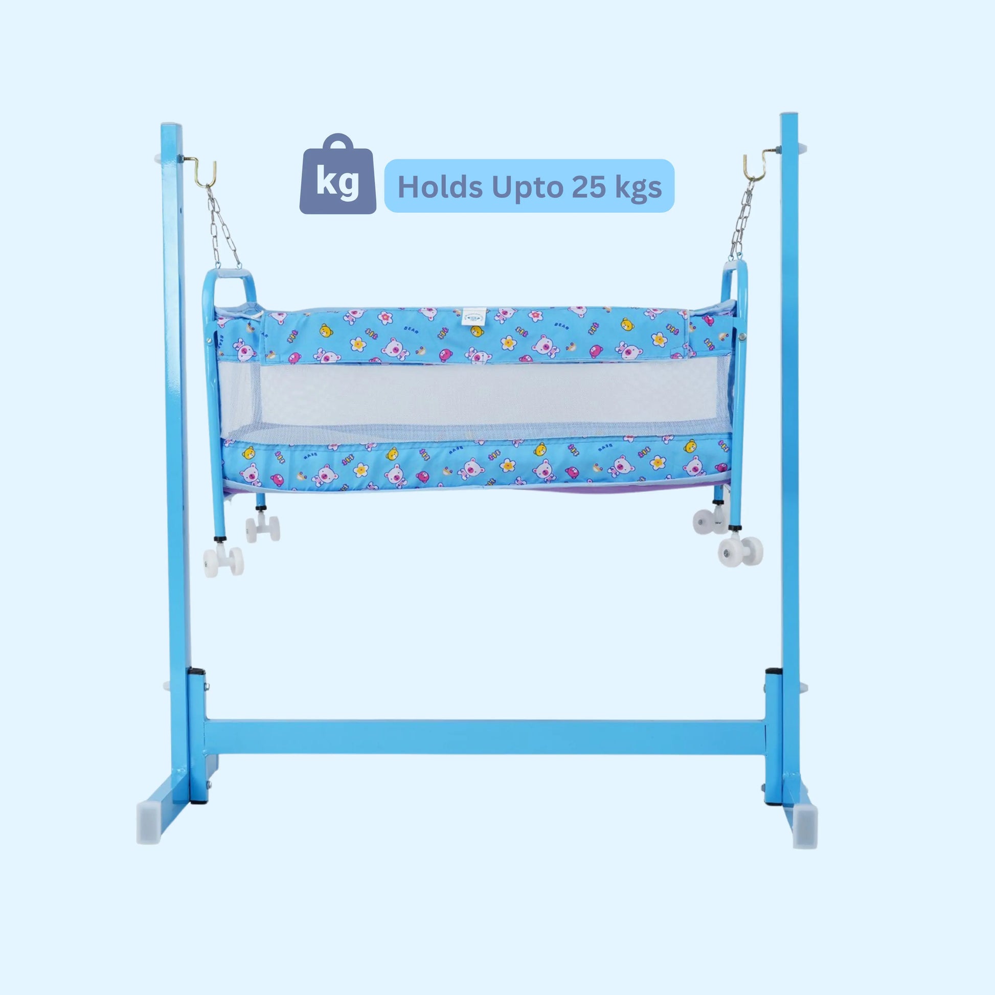 Baby Swing Cradle ( Steel ) | Upto 25 kgs | 2 in 1 Detachable Baby Cradle (model 1170) babee D