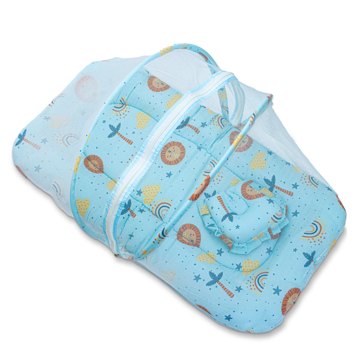 1st Step muslin baby net bed – Blue detail