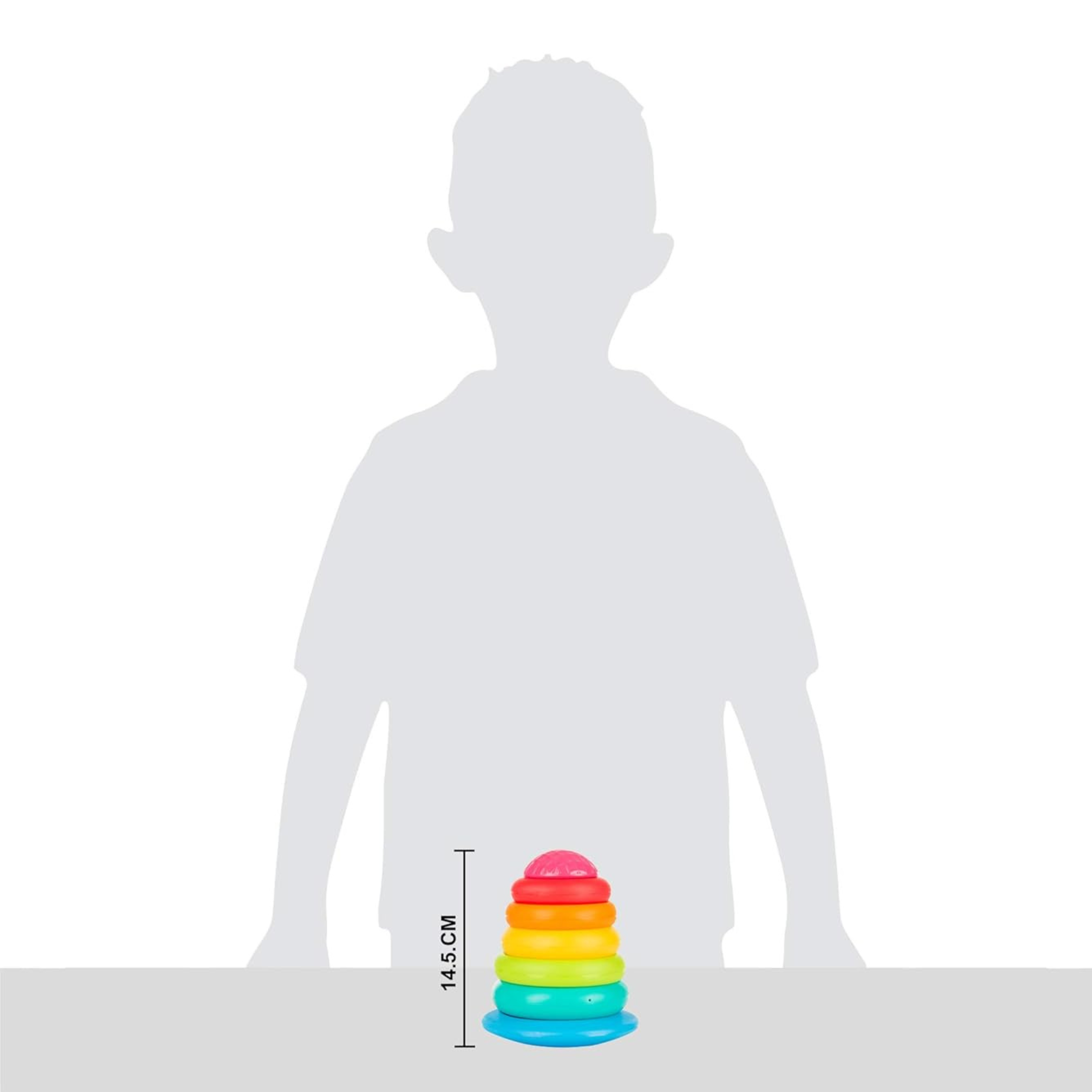Giggles Funskool - Stack A Ring , Multicolour Stacking Toy With 5 Colourful Rings, Helps To Grasp, Shake And Stack, Toy For 1 Year Old, Infant And Preschool Toys