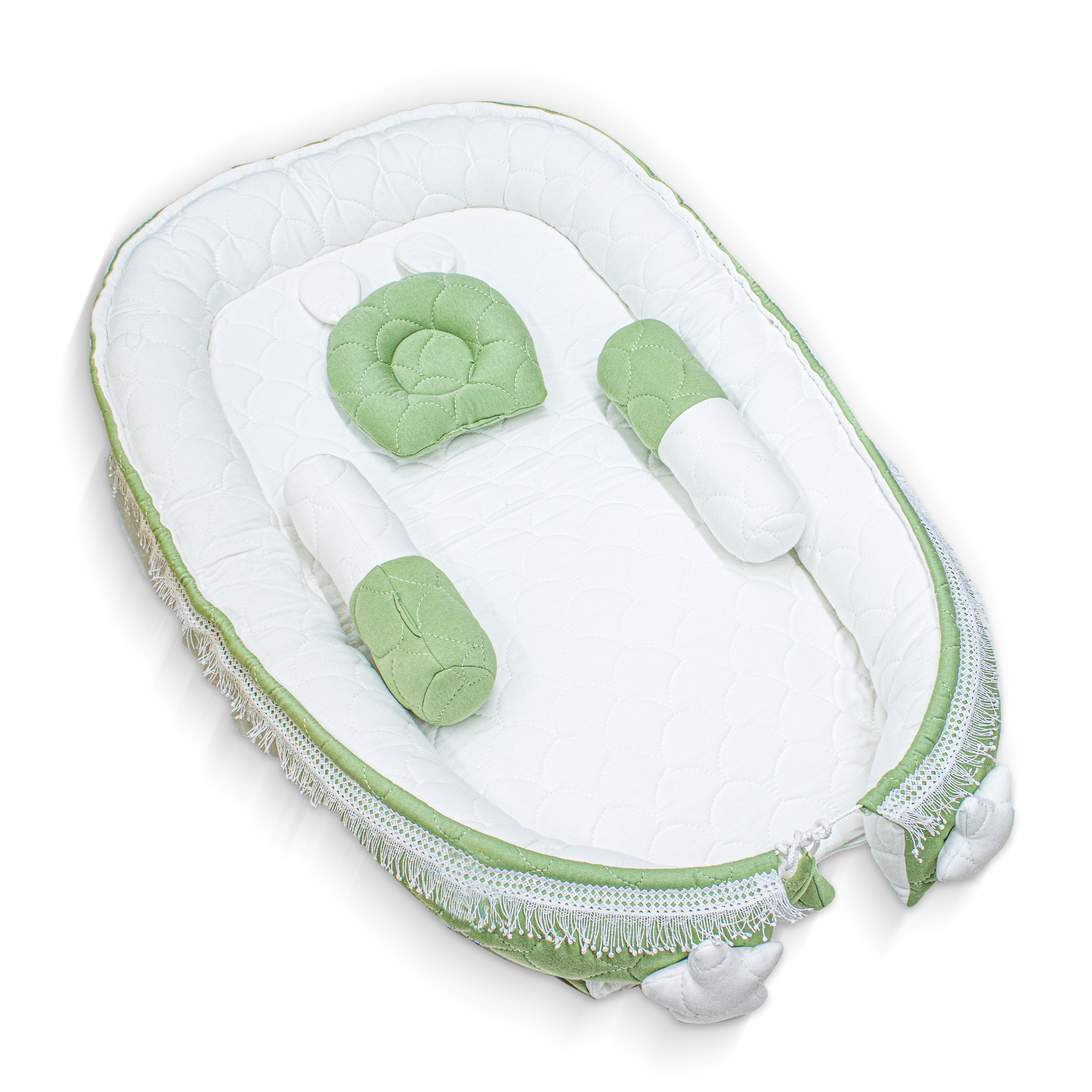 Premium Oval Baby Nest Bed – Soft Cotton Newborn Lounger for Comfortable Naps | Breathable & Cozy
