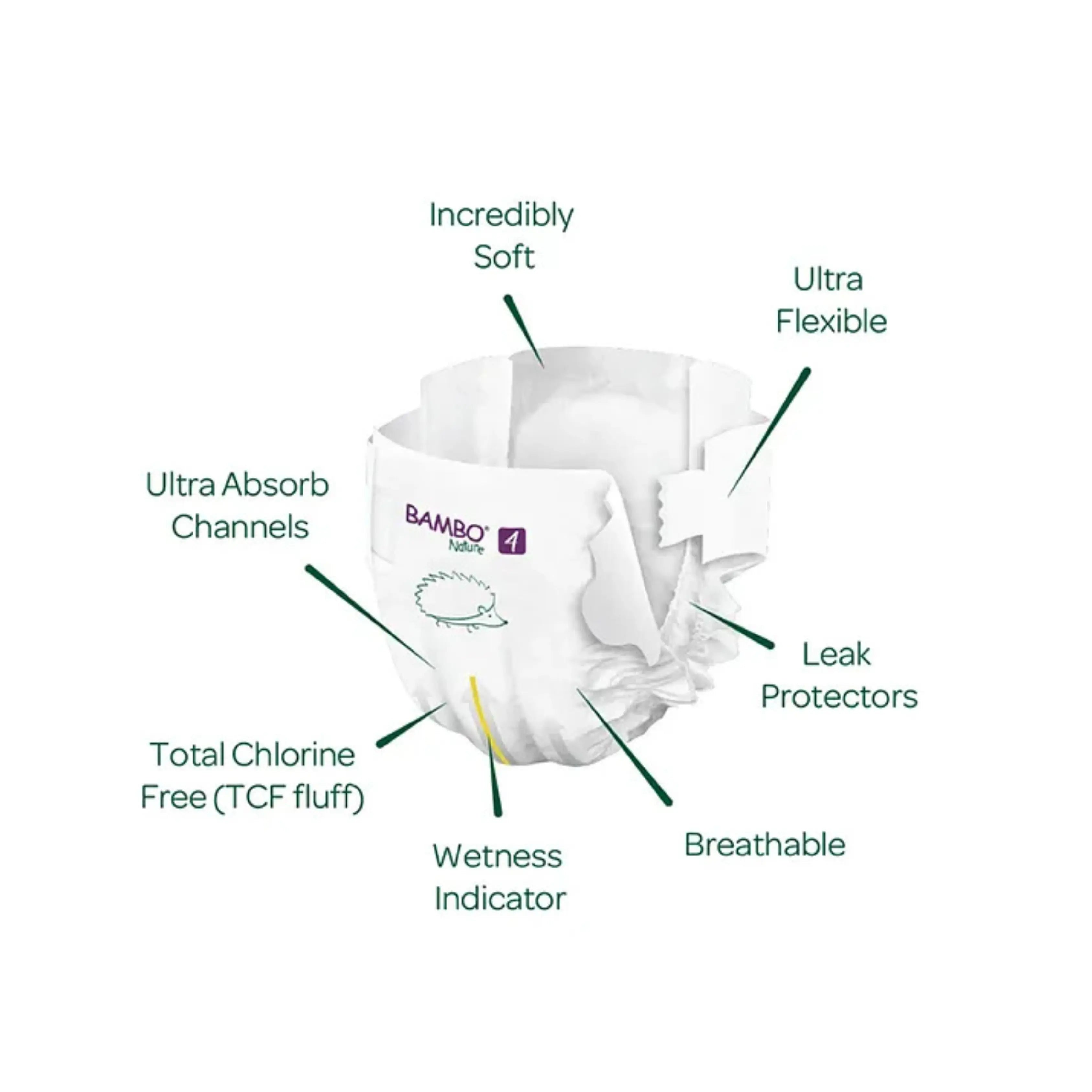Bambo Nature Diapers Tape (L), 48Pcs  Tall Pack - (pack of 3) Bambo Nature
