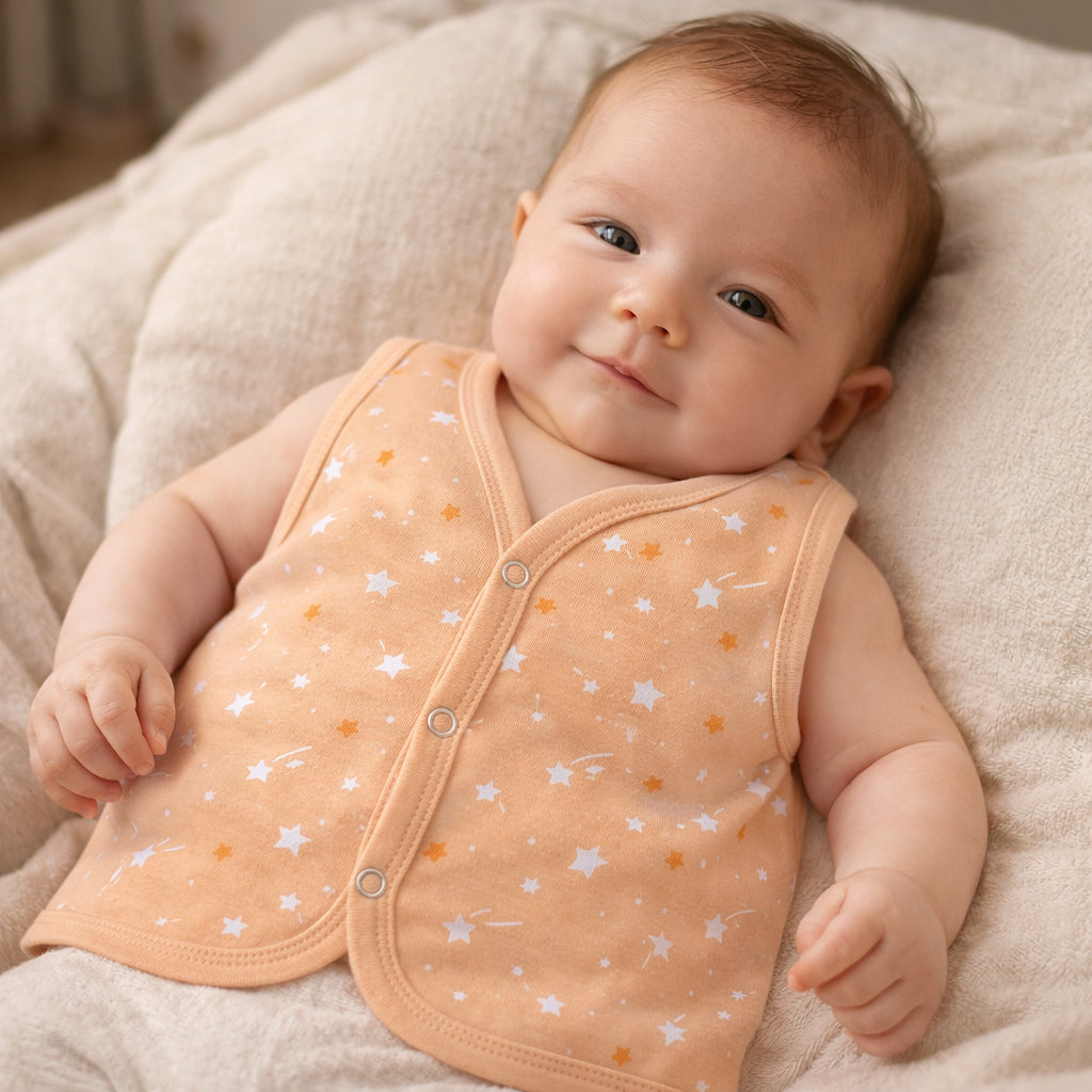 Cotton Button Jabla for Baby | Soft Breathable Front Open Jabla for Newborns & Infants | Comfortable Daily Wear