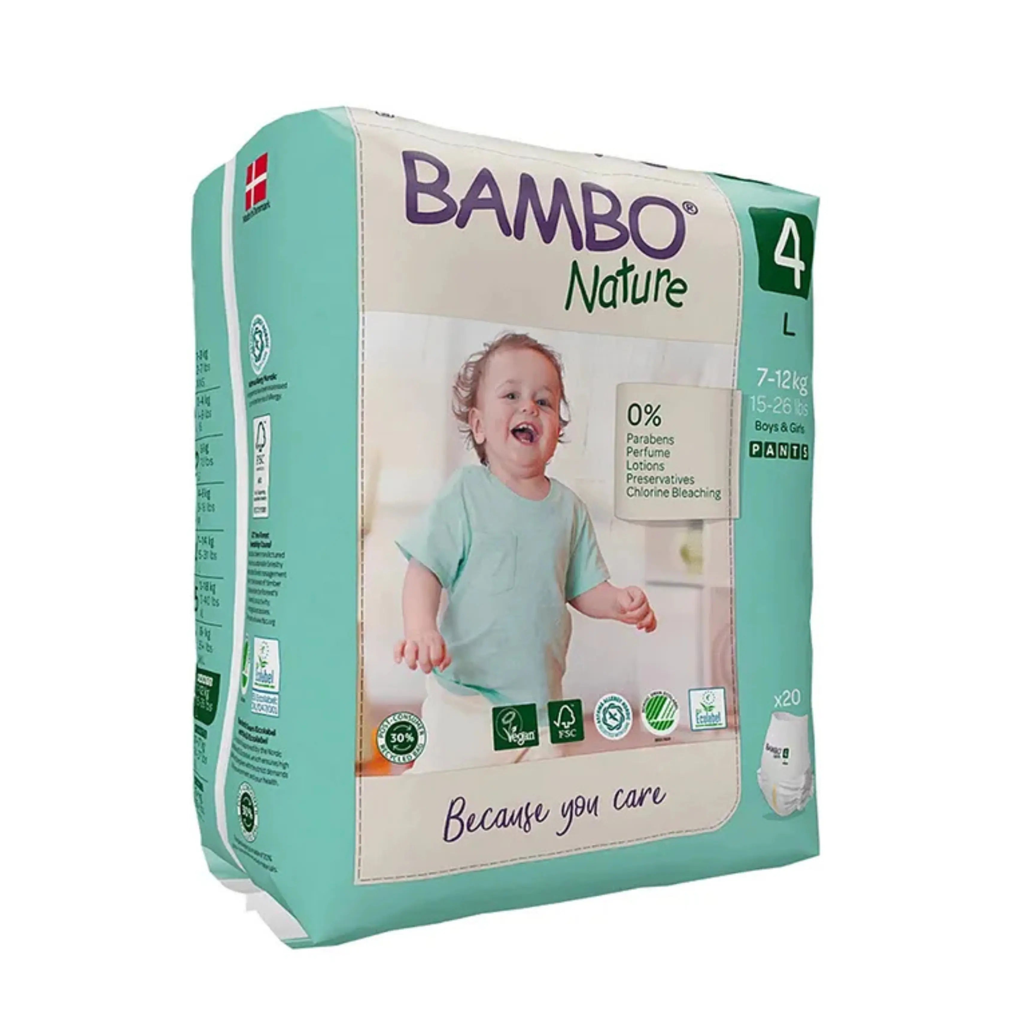 Bambo Nature Monthly Box - Skin Friendly Pant Style Diapers (size - 4) - Large ( Pack Of 6 ) Bambo Nature
