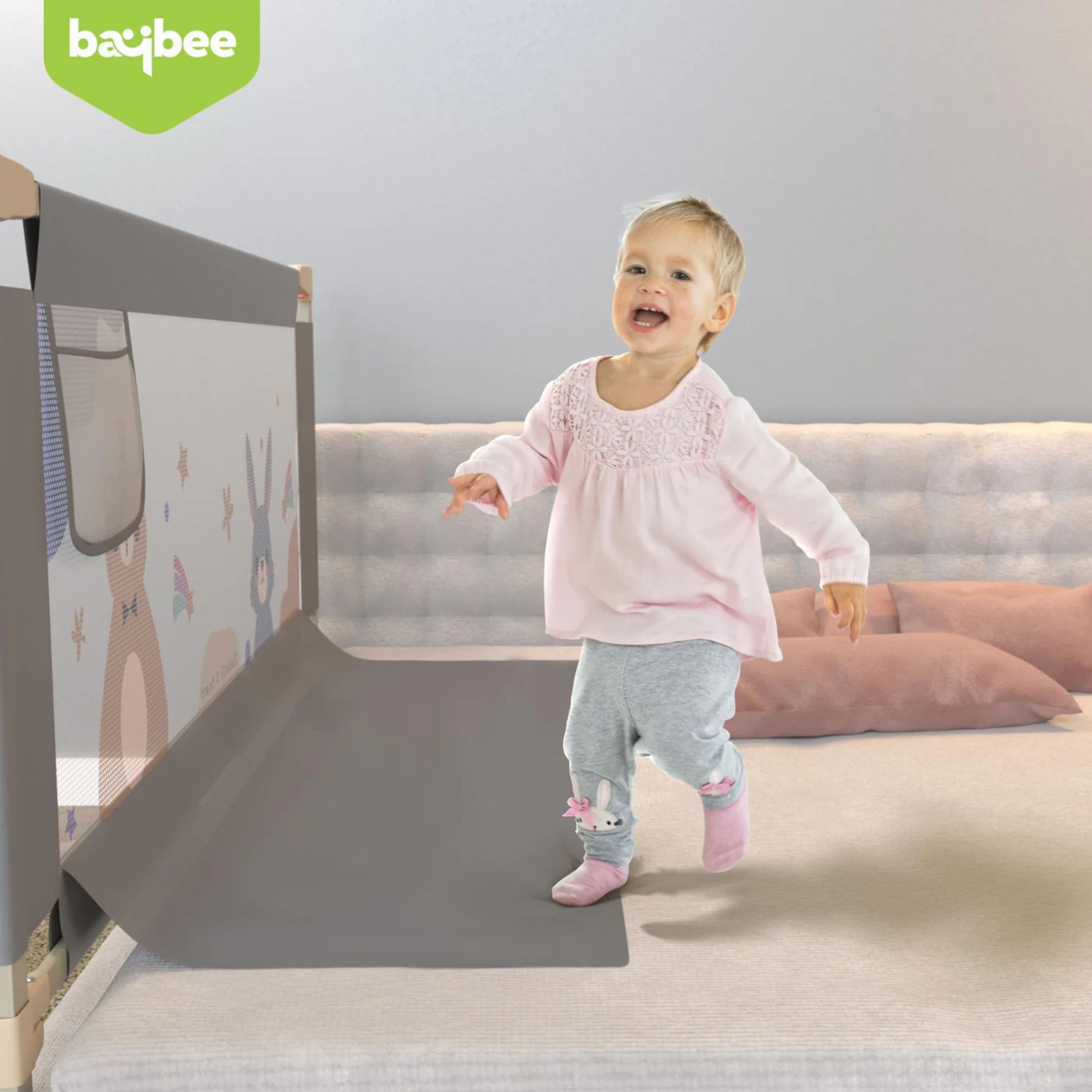 Baby Bed Rail Guard for Toddlers Safety (180 x 80 cm) – Foldable Bed Safety Guard with Breathable Mesh, Strong Frame & Easy Installation for Kids Protection (Copy)
