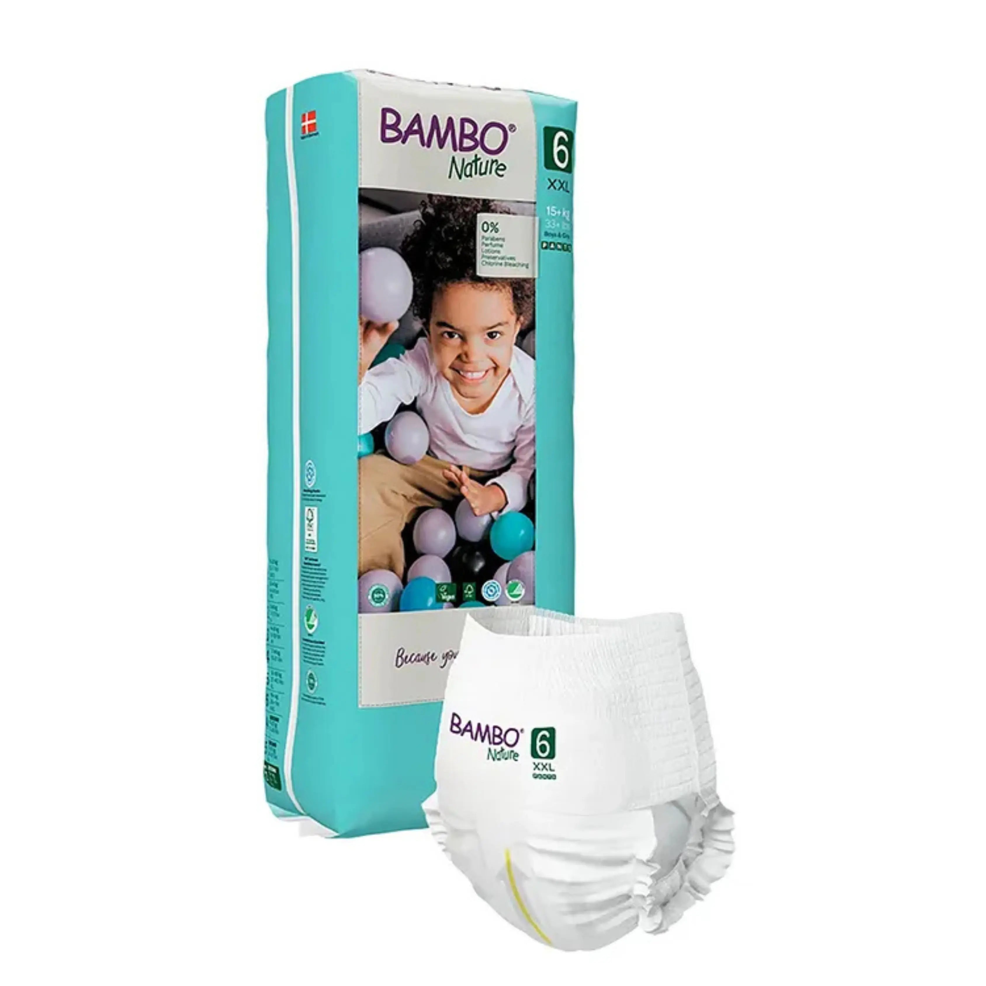 Bambo Nature Premium Baby Pant Diapers XXL (Size 6) (15+ Kgs) Bambo Nature