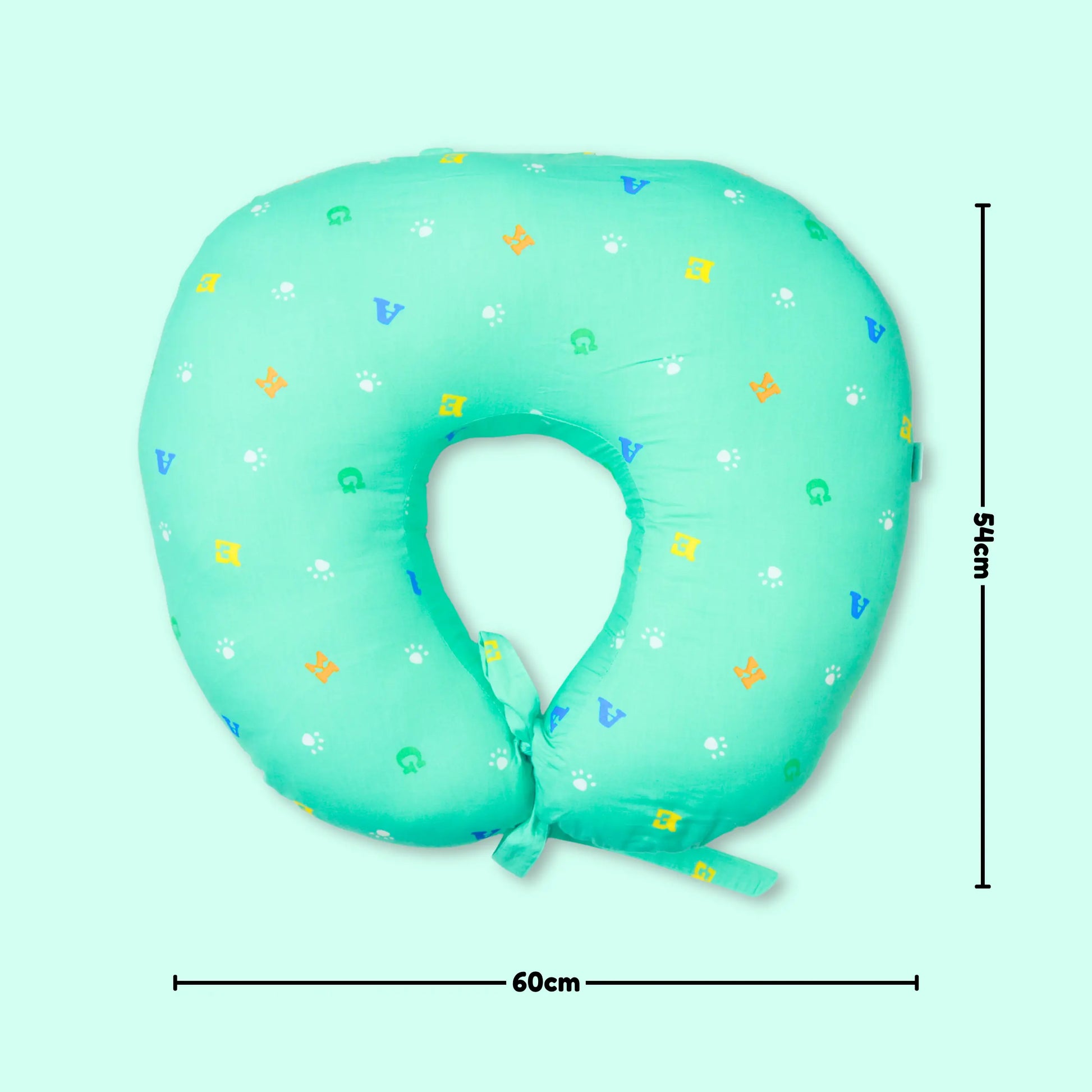 Breast Feeding & Nursing Pillow with Buckle Adjustment, 100% Organic Cotton - Green babee D