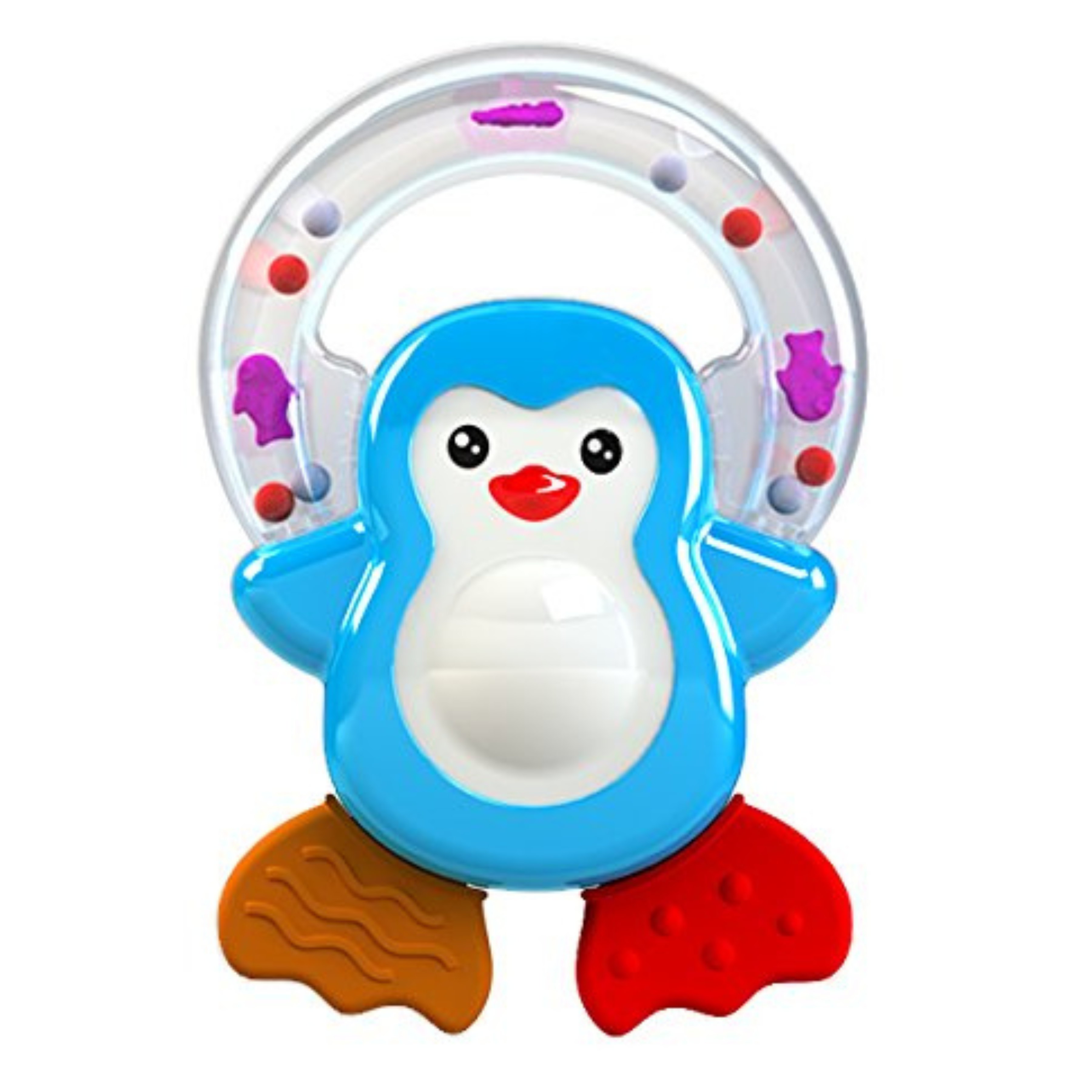 Funskool Penguin Teether Rattle for Babies | BPA Free Soft Teething & Rattle Toy for Infants