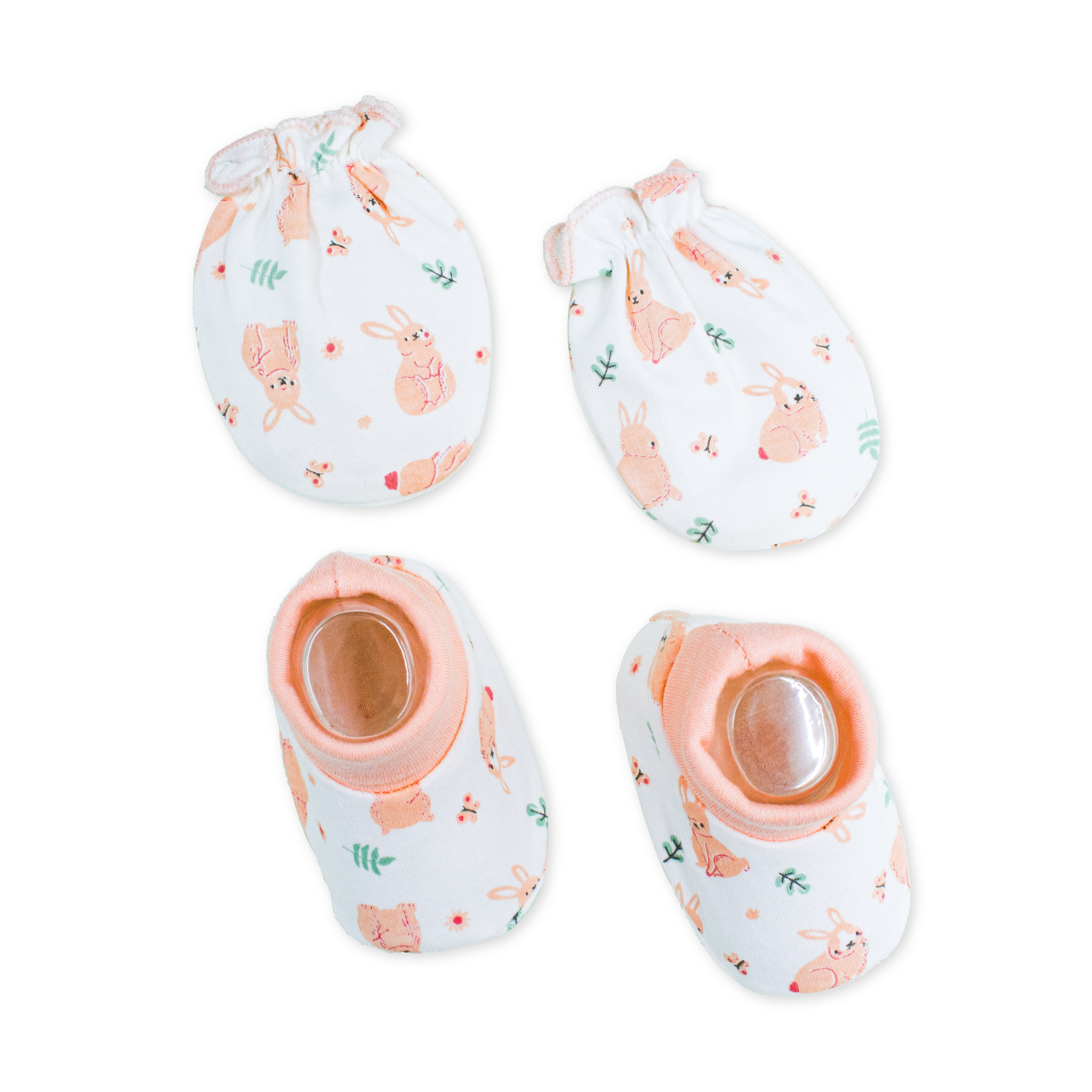 Baby Booties and Mittens Set | Soft Cotton Booties & Scratch Mittens for Newborns | Comfortable Baby Essentials