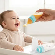 R for Rabbit First Feed Baby Food Feeder 90ml | Soft Silicone Spoon Feeder for Kids 12+ Months – Blue