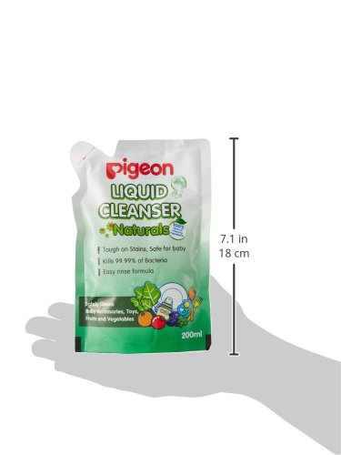 Pigeon Liquid Cleanser Natural safely cleans Baby Accessories, Toys, Fruit & Vegetables - 200ml Refill Pack