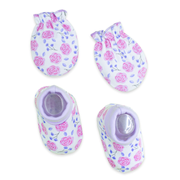 Baby Booties and Mittens Set | Soft Cotton Booties & Scratch Mittens for Newborns | Comfortable Baby Essentials