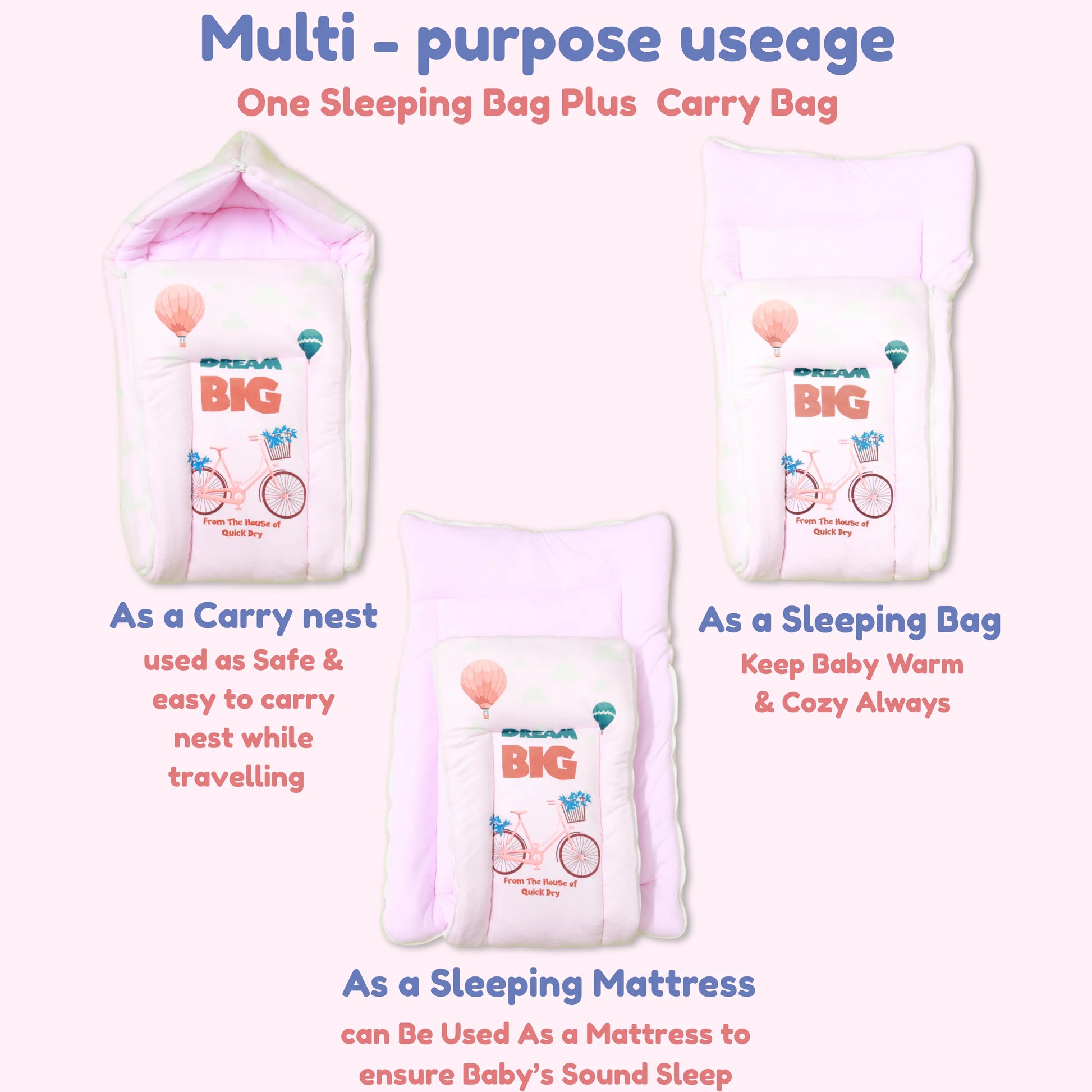 Cotton Baby Carry Bed | Baby Carry Nest | Baby Carrier babee D