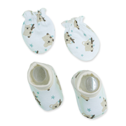 Baby Booties and Mittens Set | Soft Cotton Booties & Scratch Mittens for Newborns | Comfortable Baby Essentials