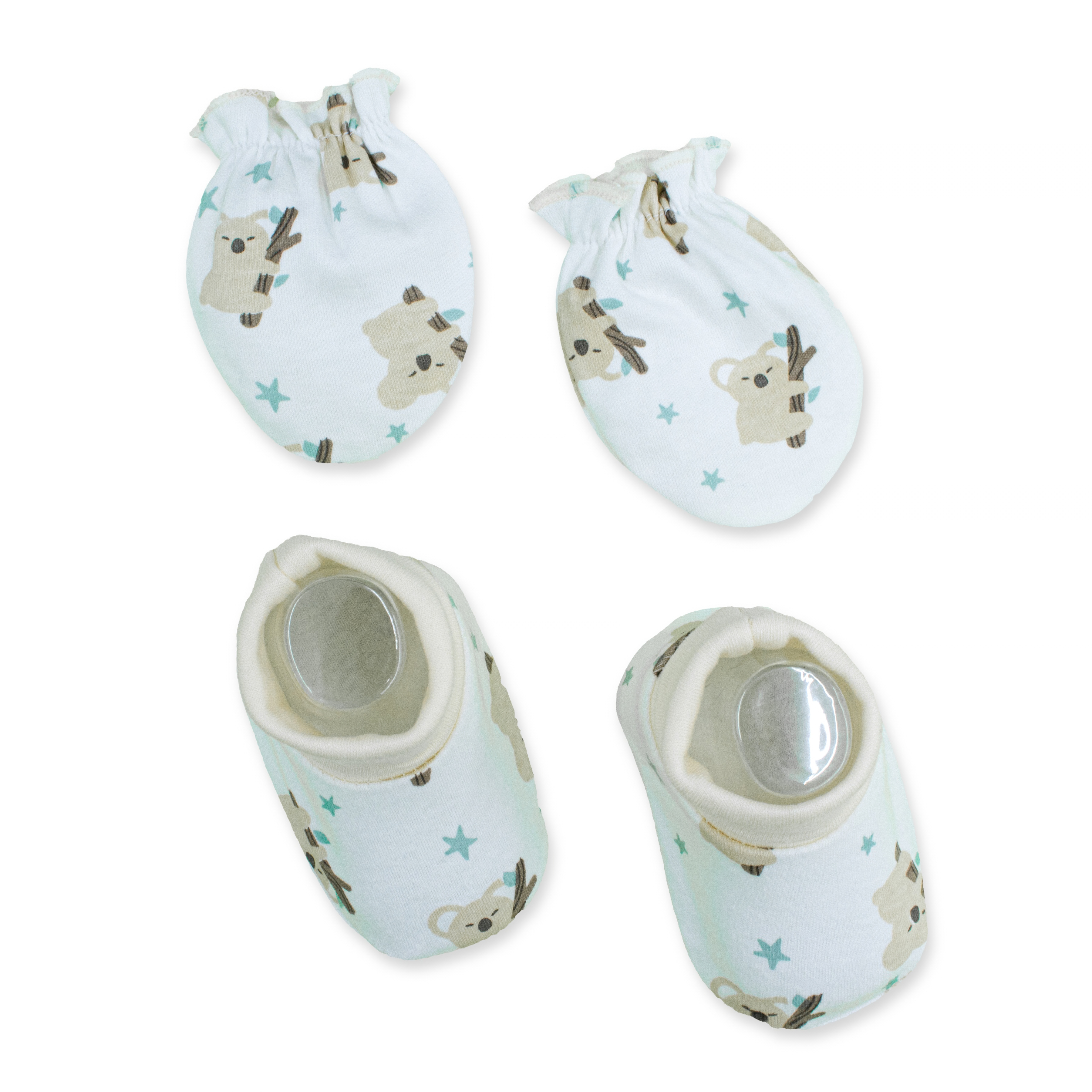 Baby Booties and Mittens Set | Soft Cotton Booties & Scratch Mittens for Newborns | Comfortable Baby Essentials