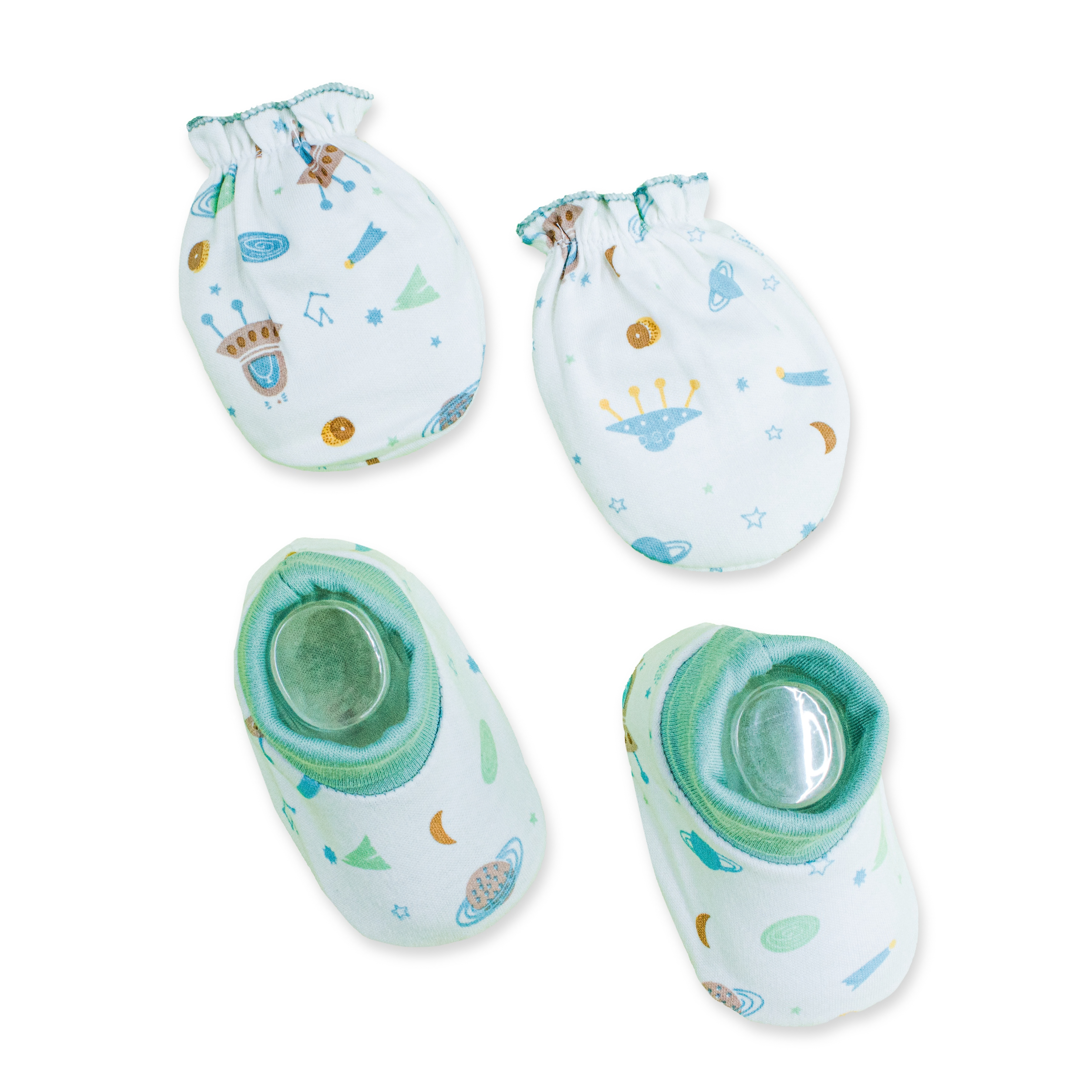 Baby Booties and Mittens Set | Soft Cotton Booties & Scratch Mittens for Newborns | Comfortable Baby Essentials