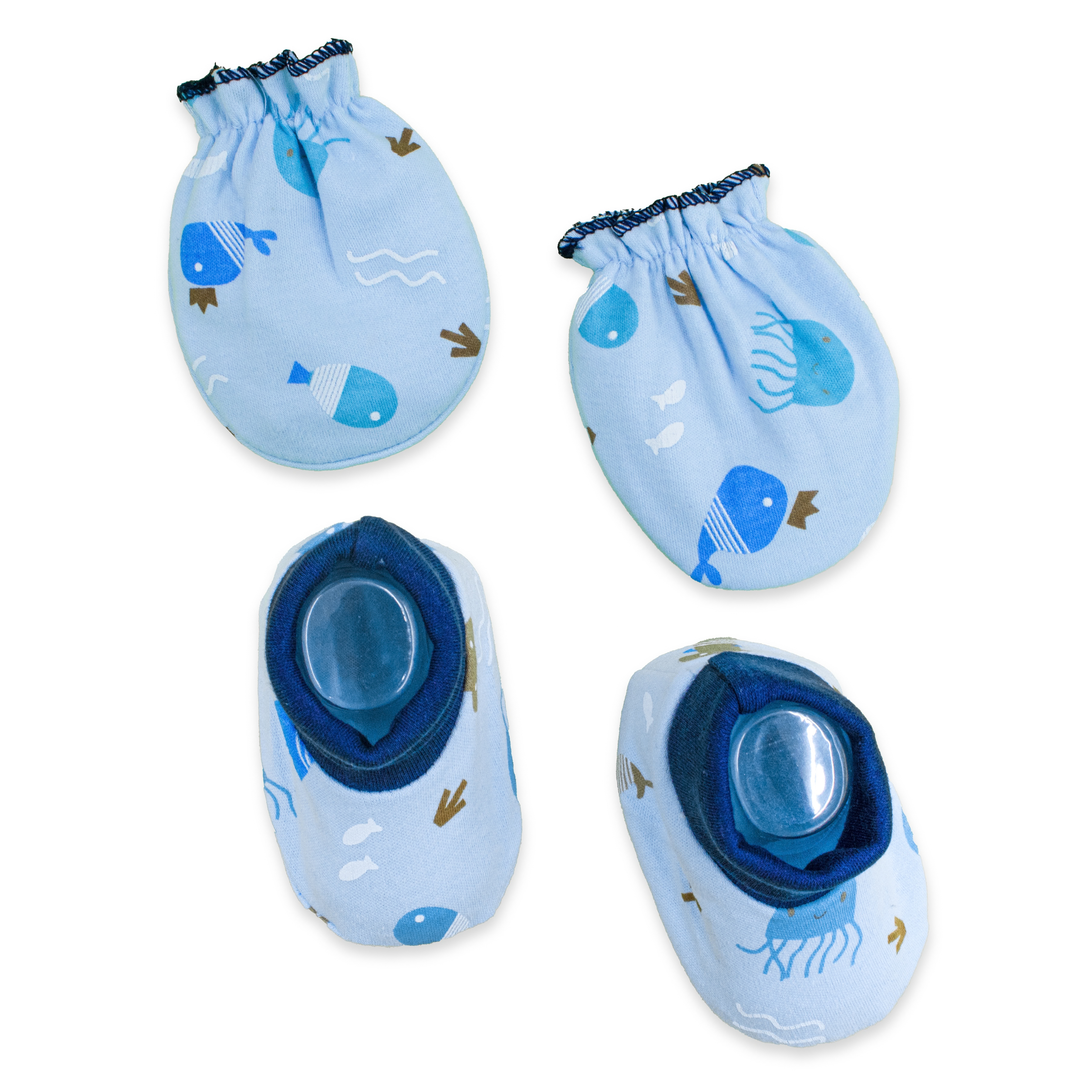 Baby Booties and Mittens Set | Soft Cotton Booties & Scratch Mittens for Newborns | Comfortable Baby Essentials