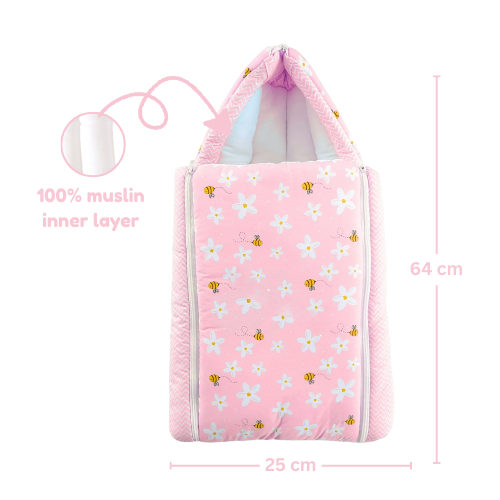 100% Organic Muslin Baby Carry Bed | Baby Muslin Carry Nest | Baby Carrier