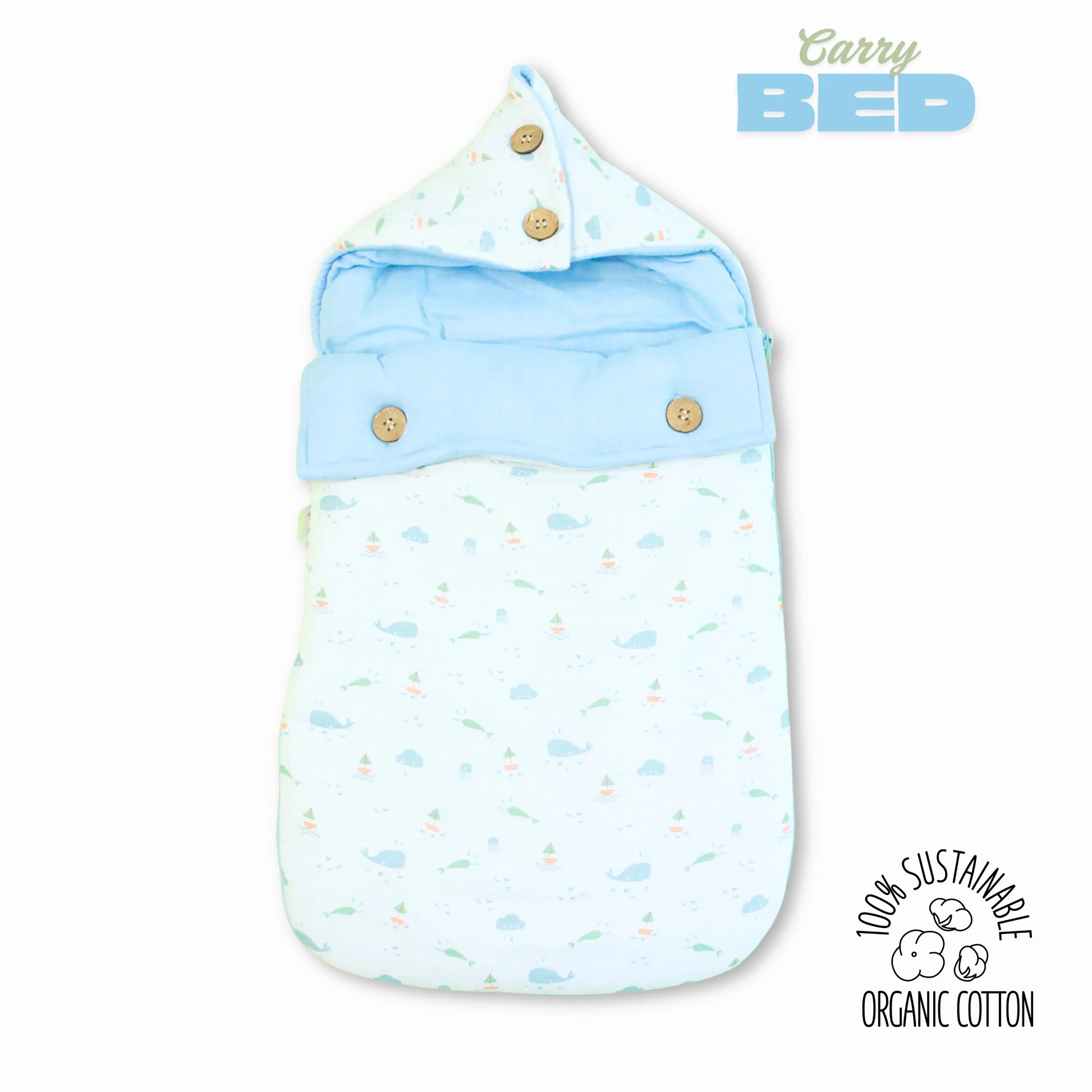 100% Organic Muslin Baby Carry Bed | Baby Muslin Carry Nest | Kangaroo Wrap | Baby Carrier babee D