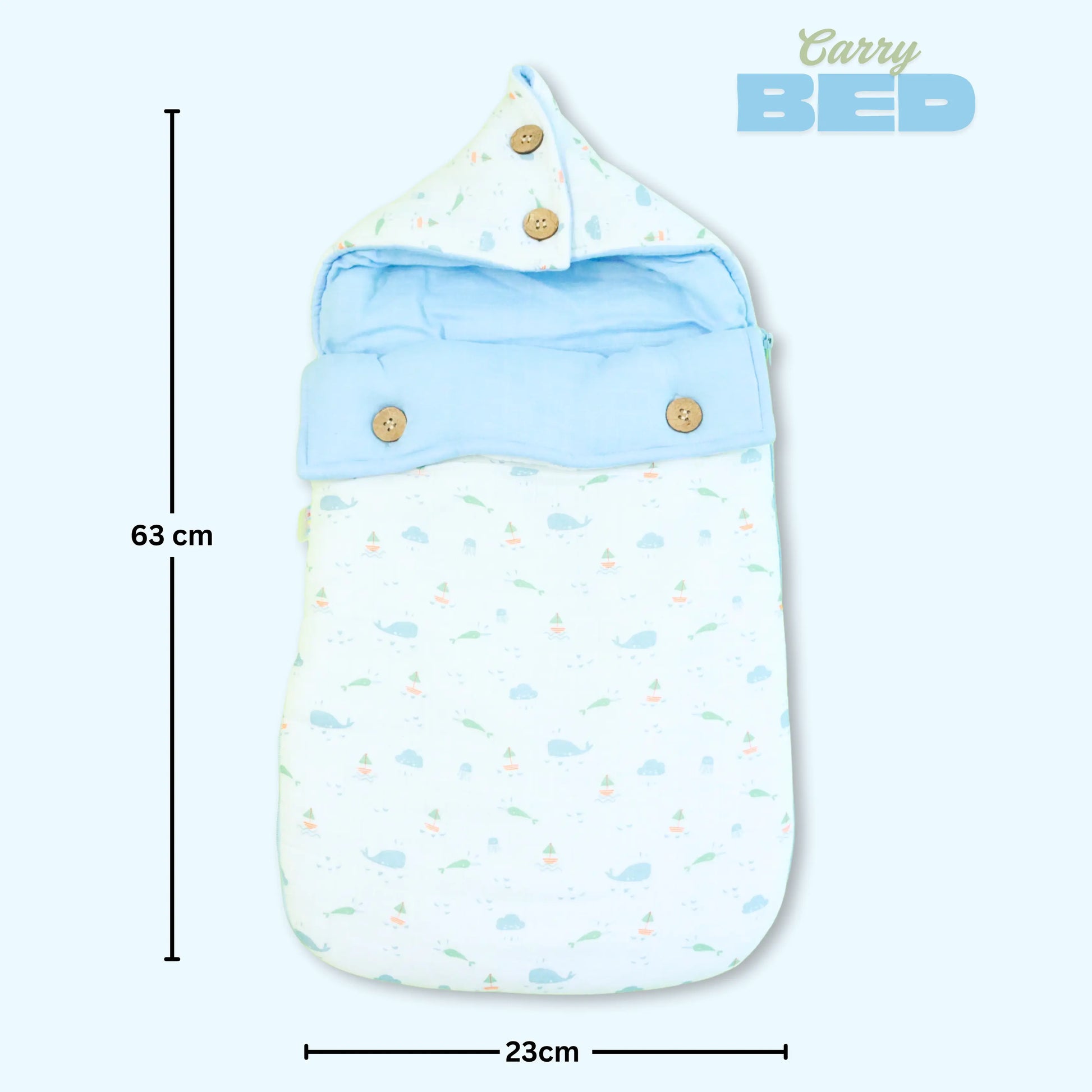 100% Organic Muslin Baby Carry Bed | Baby Muslin Carry Nest | Kangaroo Wrap | Baby Carrier babee D