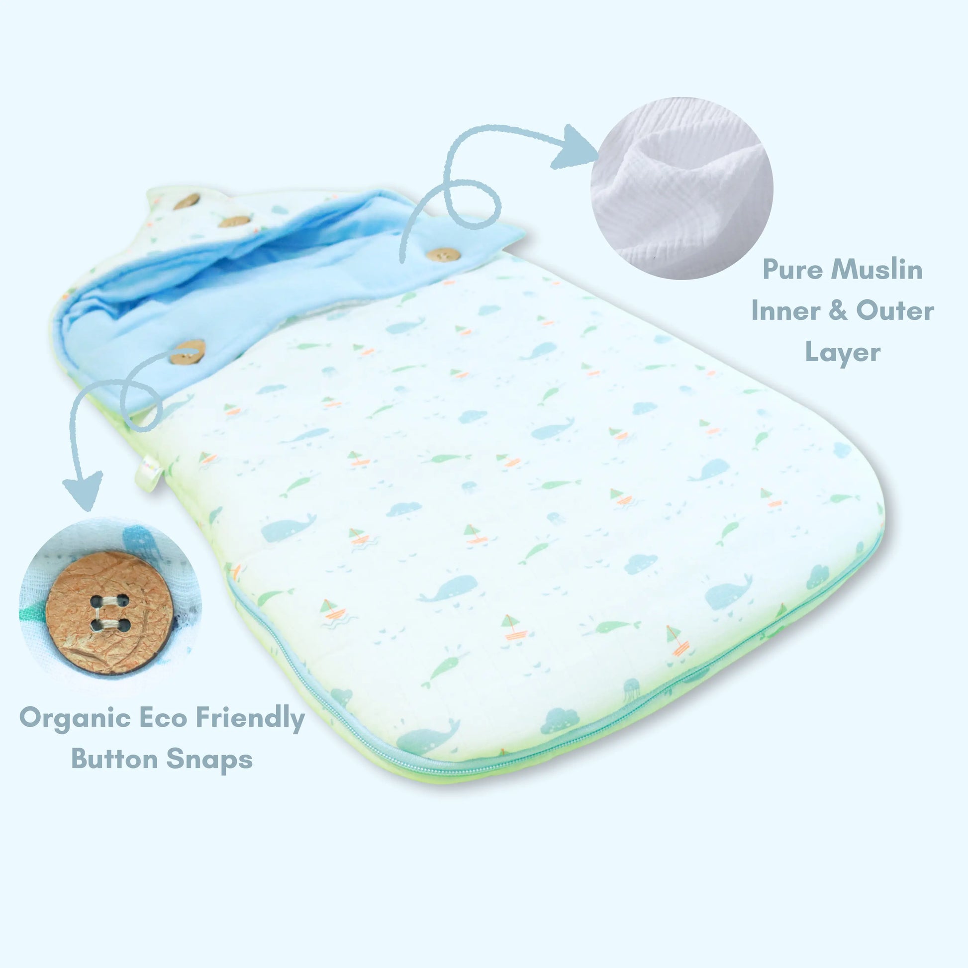 100% Organic Muslin Baby Carry Bed | Baby Muslin Carry Nest | Kangaroo Wrap | Baby Carrier babee D