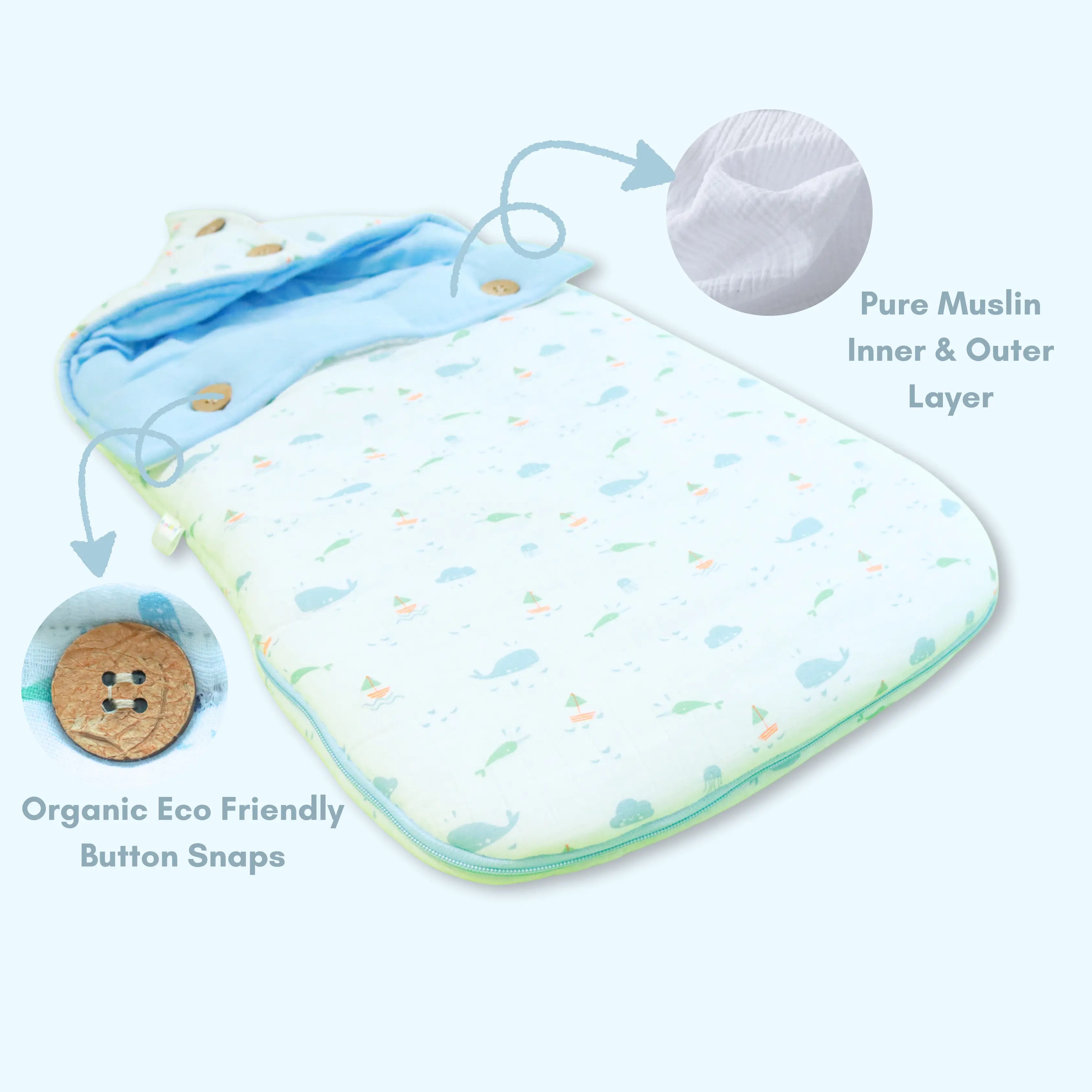 100% Organic Muslin Baby Carry Bed | Baby Muslin Carry Nest | Kangaroo Wrap | Baby Carrier babee D