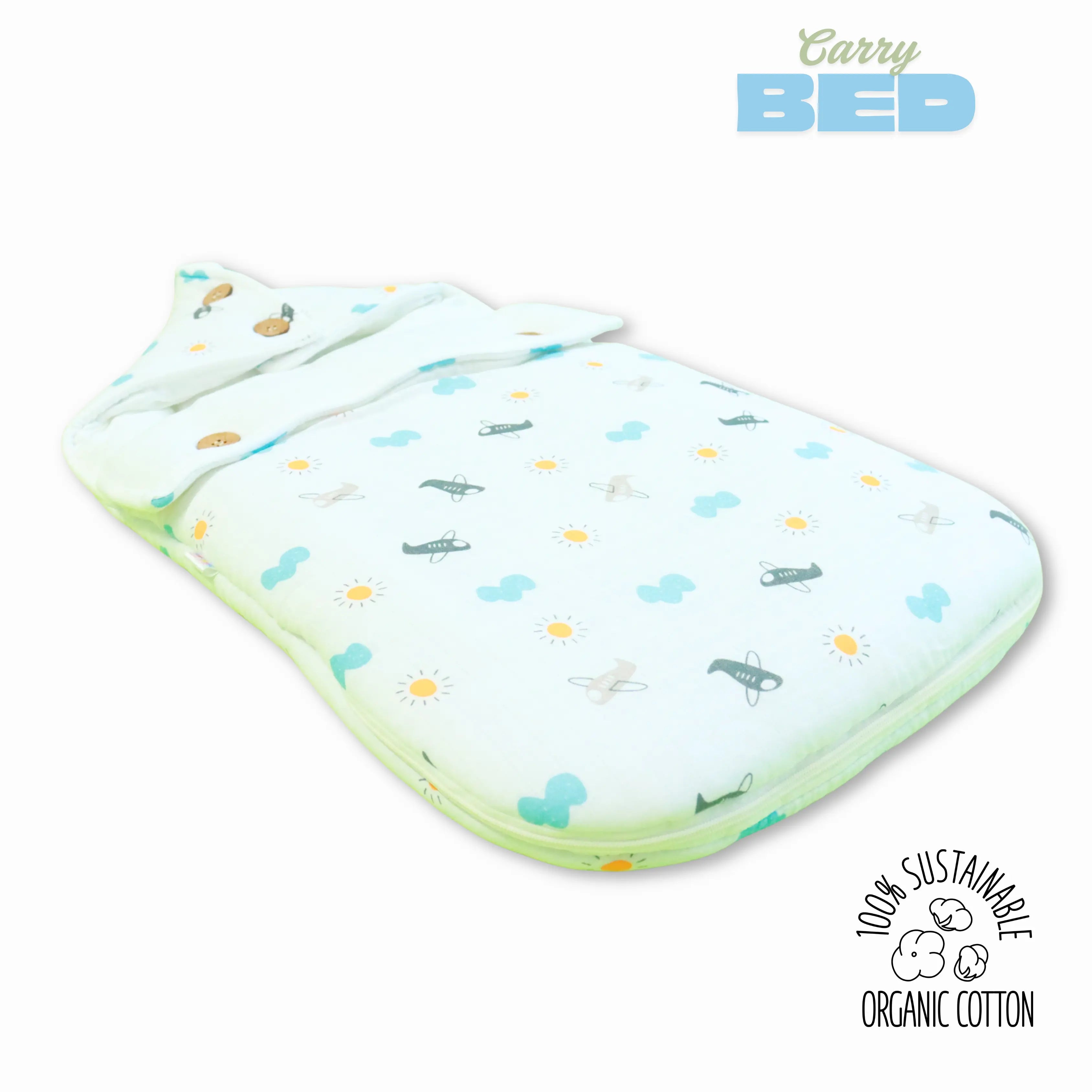 100% Organic Muslin Baby Carry Bed | Baby Muslin Carry Nest | Kangaroo Wrap | Baby Carrier babee D