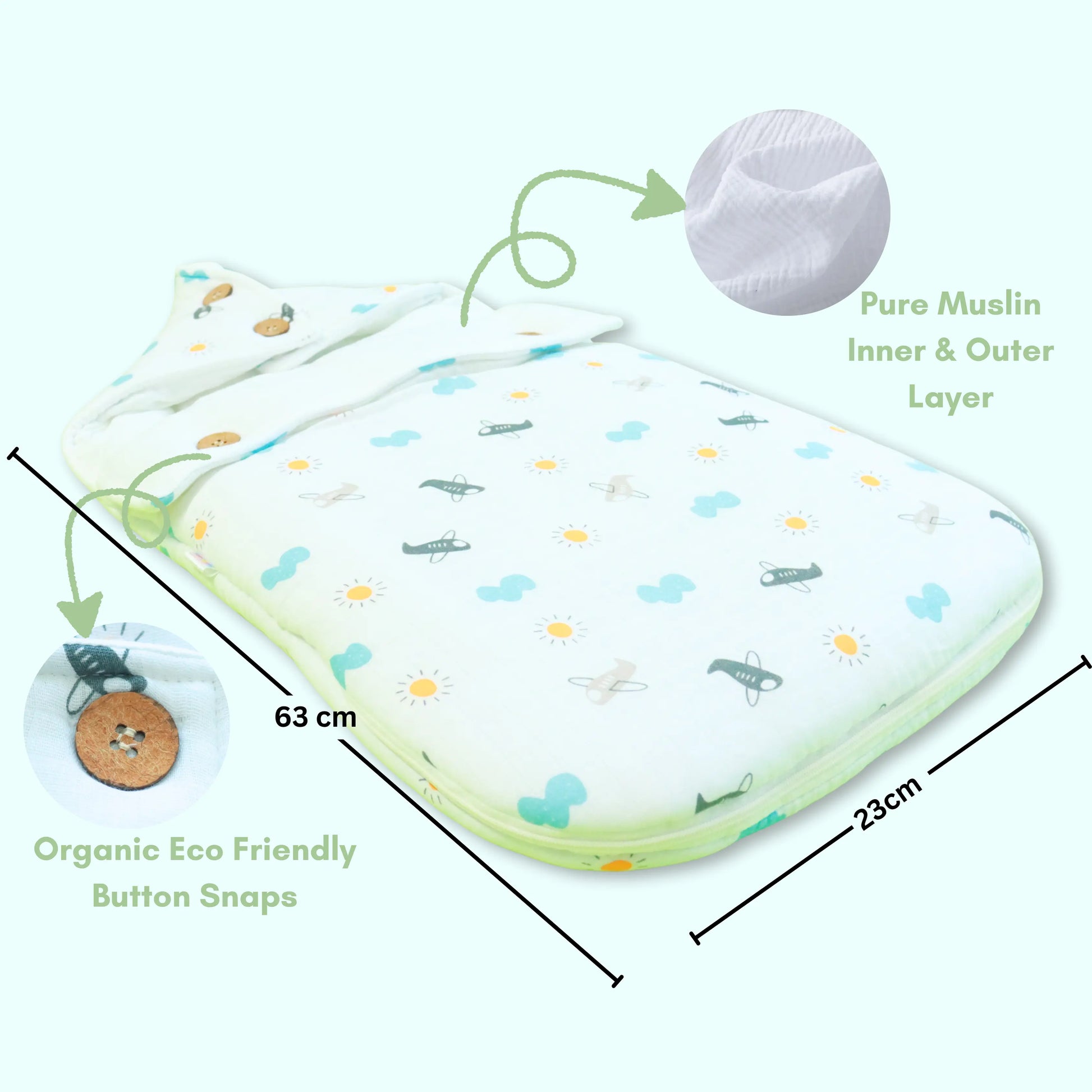 100% Organic Muslin Baby Carry Bed | Baby Muslin Carry Nest | Kangaroo Wrap | Baby Carrier babee D