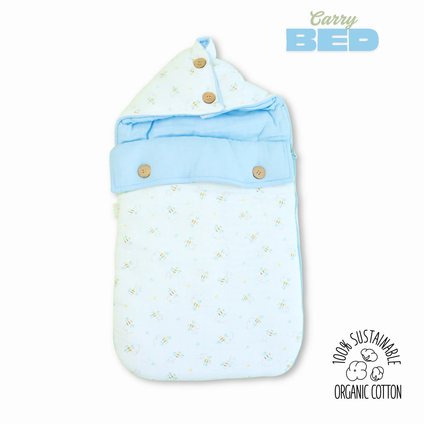 100% Organic Muslin Baby Carry Bed | Baby Muslin Carry Nest | Kangaroo Wrap | Baby Carrier