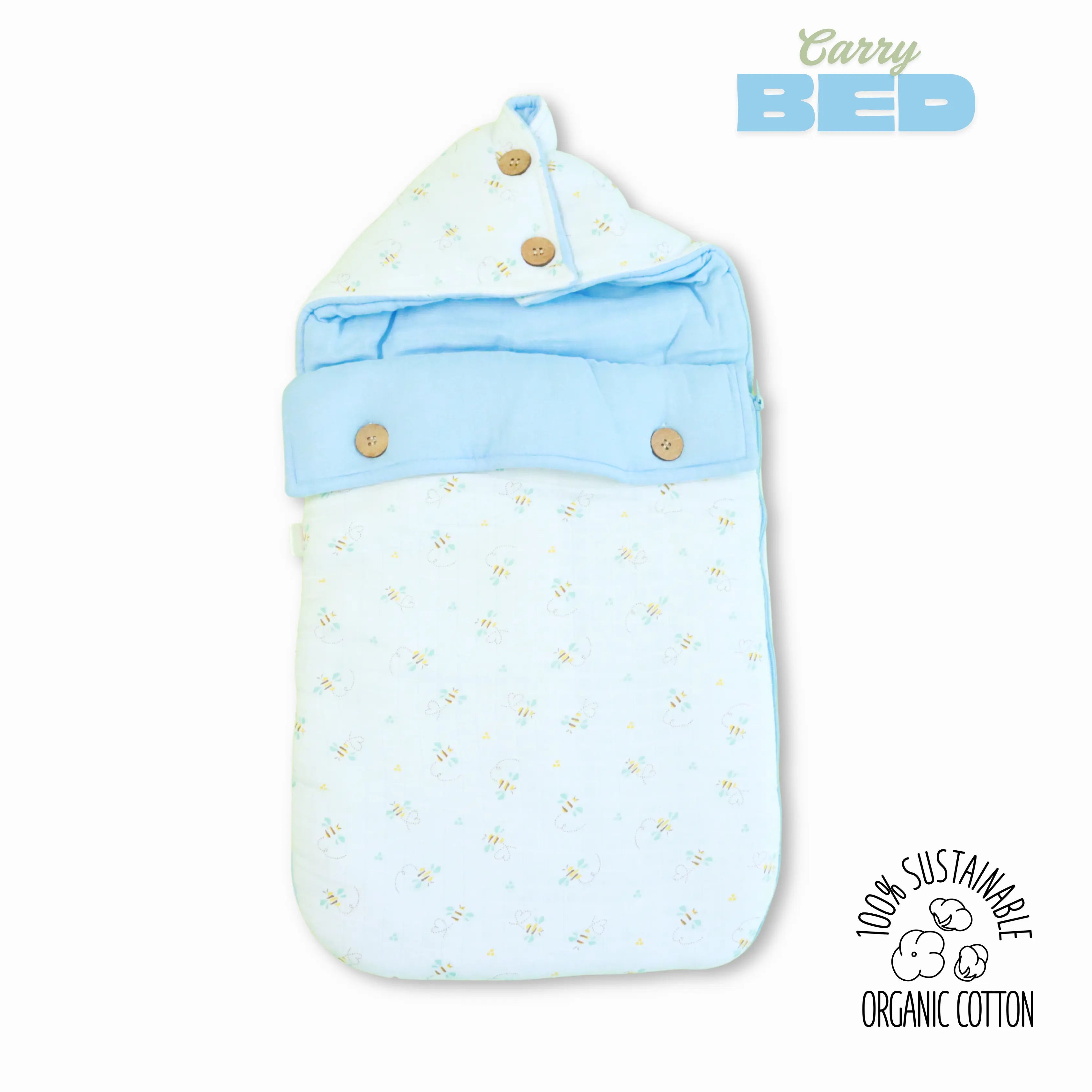 100% Organic Muslin Baby Carry Bed | Baby Muslin Carry Nest | Kangaroo Wrap | Baby Carrier babee D