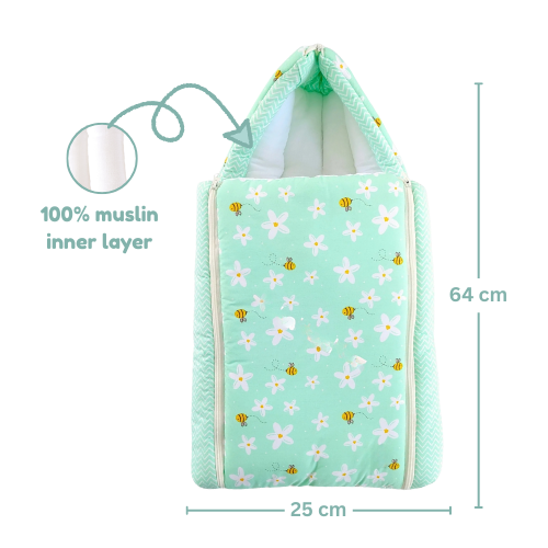 100% Organic Muslin Baby Carry Bed | Baby Muslin Carry Nest | Baby Carrier