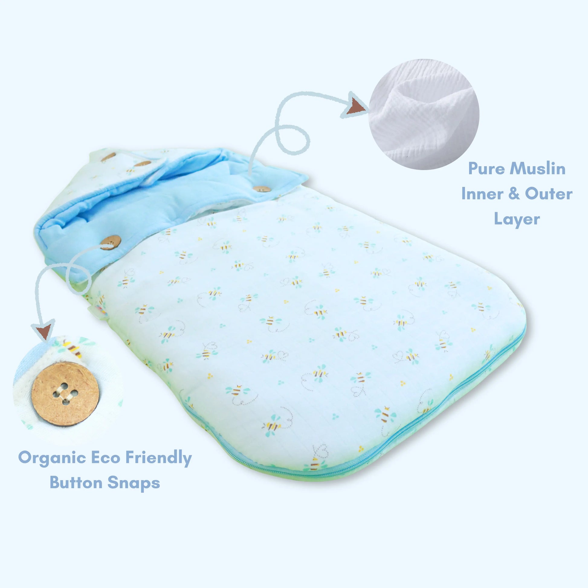 100% Organic Muslin Baby Carry Bed | Baby Muslin Carry Nest | Kangaroo Wrap | Baby Carrier babee D