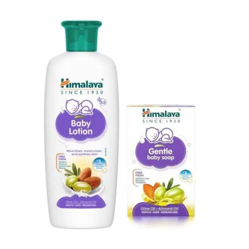 Himalaya Gentle Baby Lotion 100 ml + Baby Soap 25 g | Mild & Nourishing Baby Care Combo