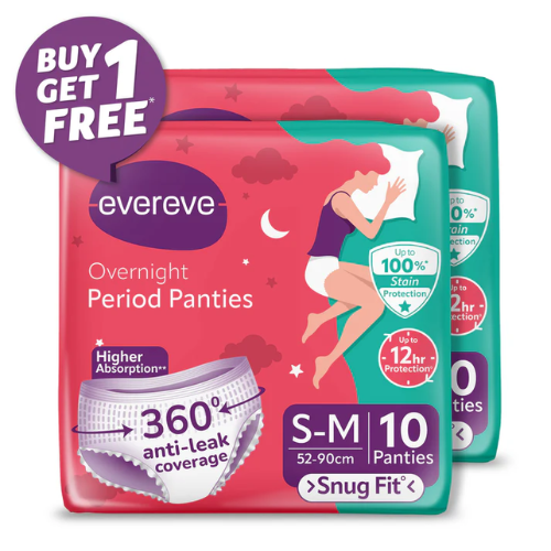 Overnight Period Panties for Heavy Flow (Pack of 10) | Leak-Proof Menstrual Underwear | Buy 1 Get 1 Free