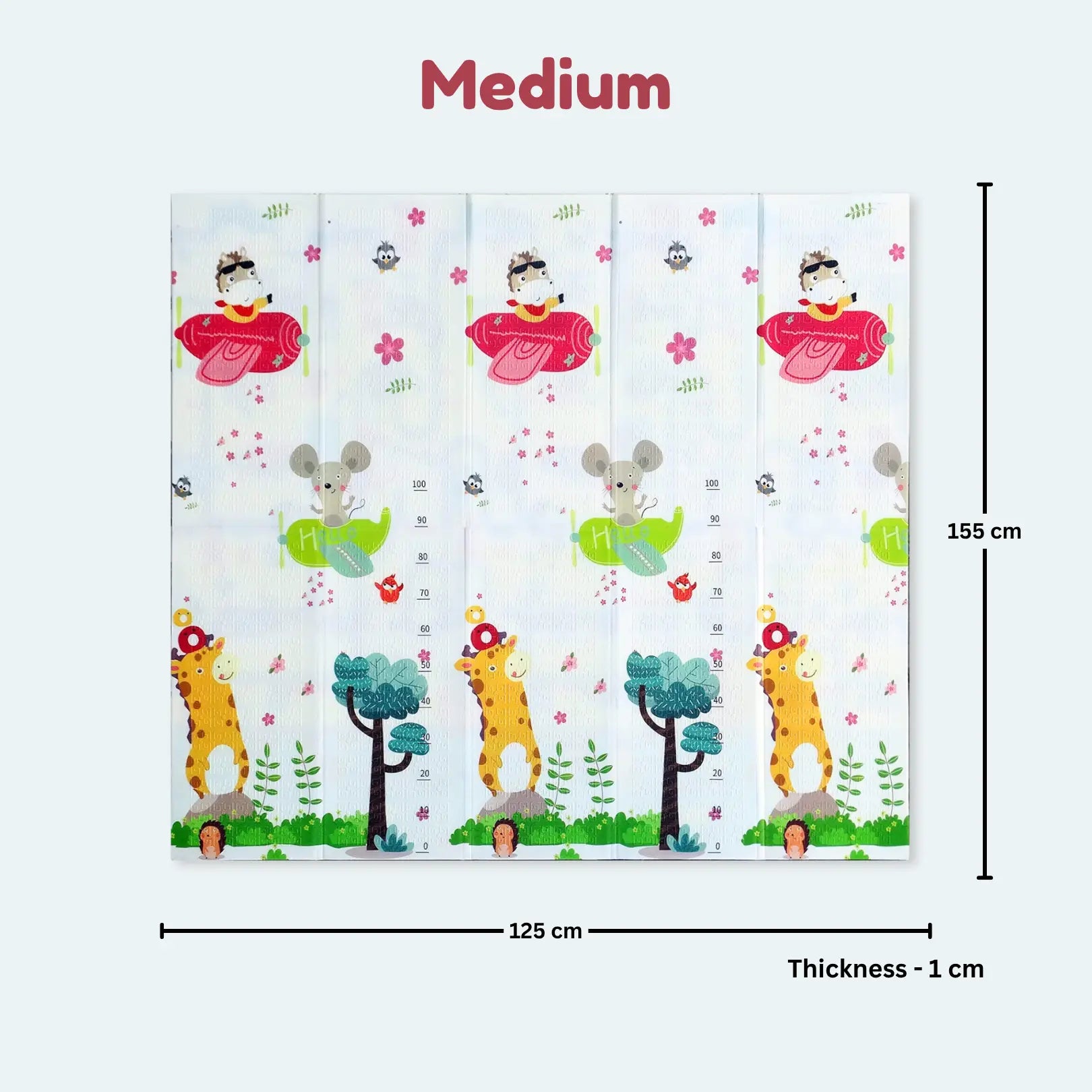 Reversible Baby Play Mat, Learning & Crawling Foldable Foam Mat (Medium) babee D