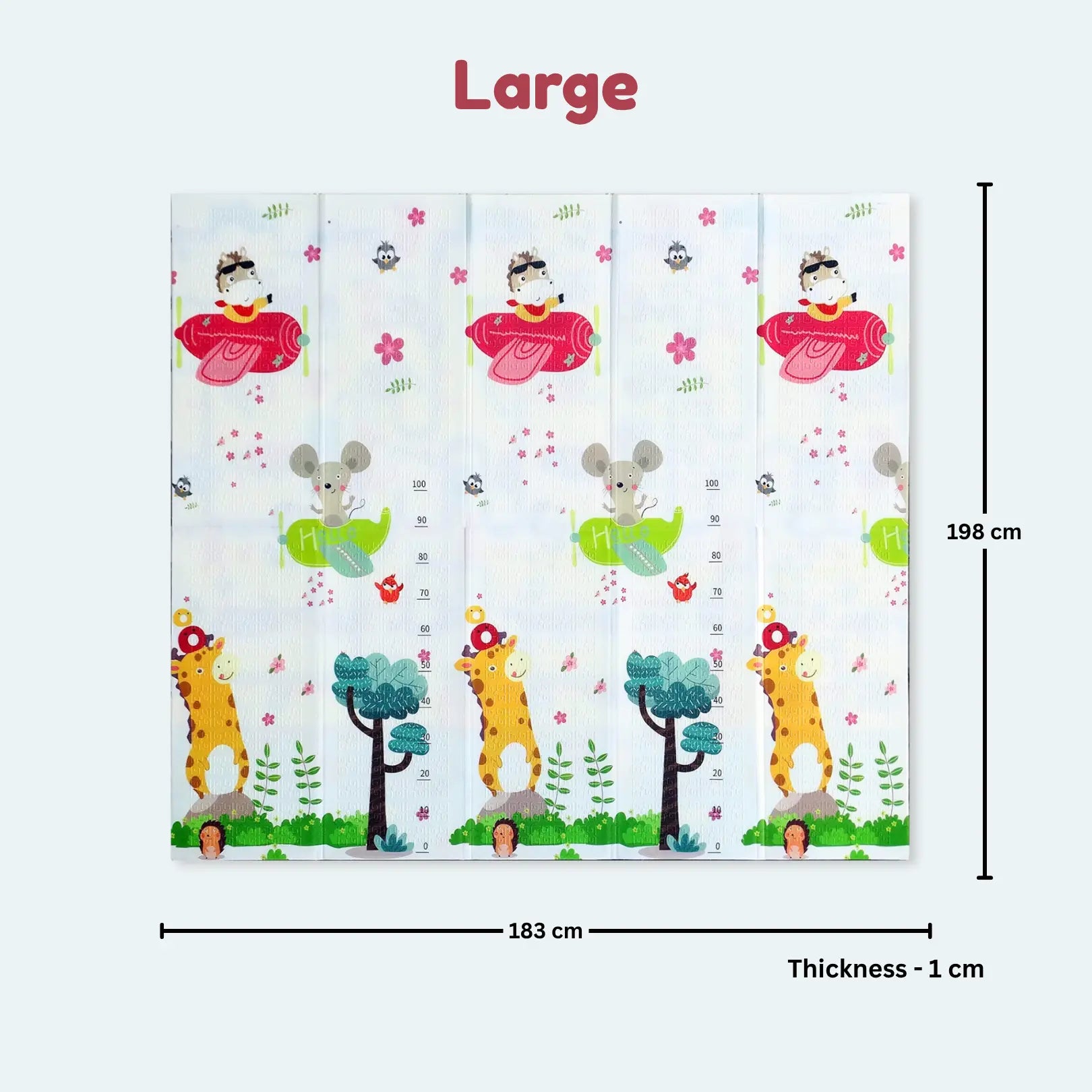 Reversible Baby Play Mat, Learning & Crawling Foldable Foam Mat (Large) babee D