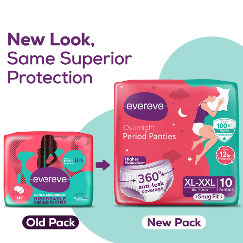 Evereve Ultra Absorbent Disposable Period Panties (XL-XXL) | Heavy Flow Leak-Proof Menstrual Underwear | 10 Pack