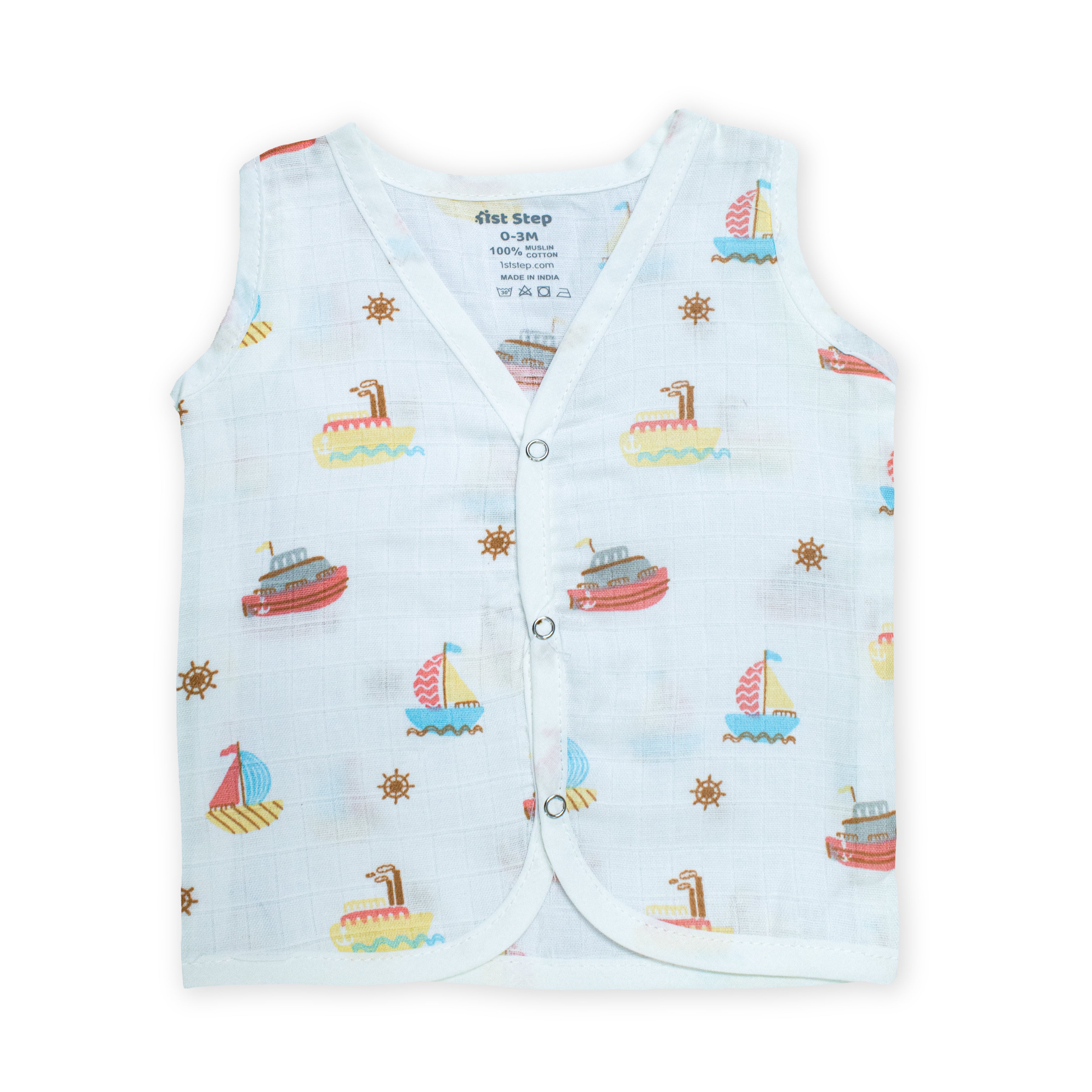 Muslin Button Type Jablas | Muslin Front Button Top For Babies