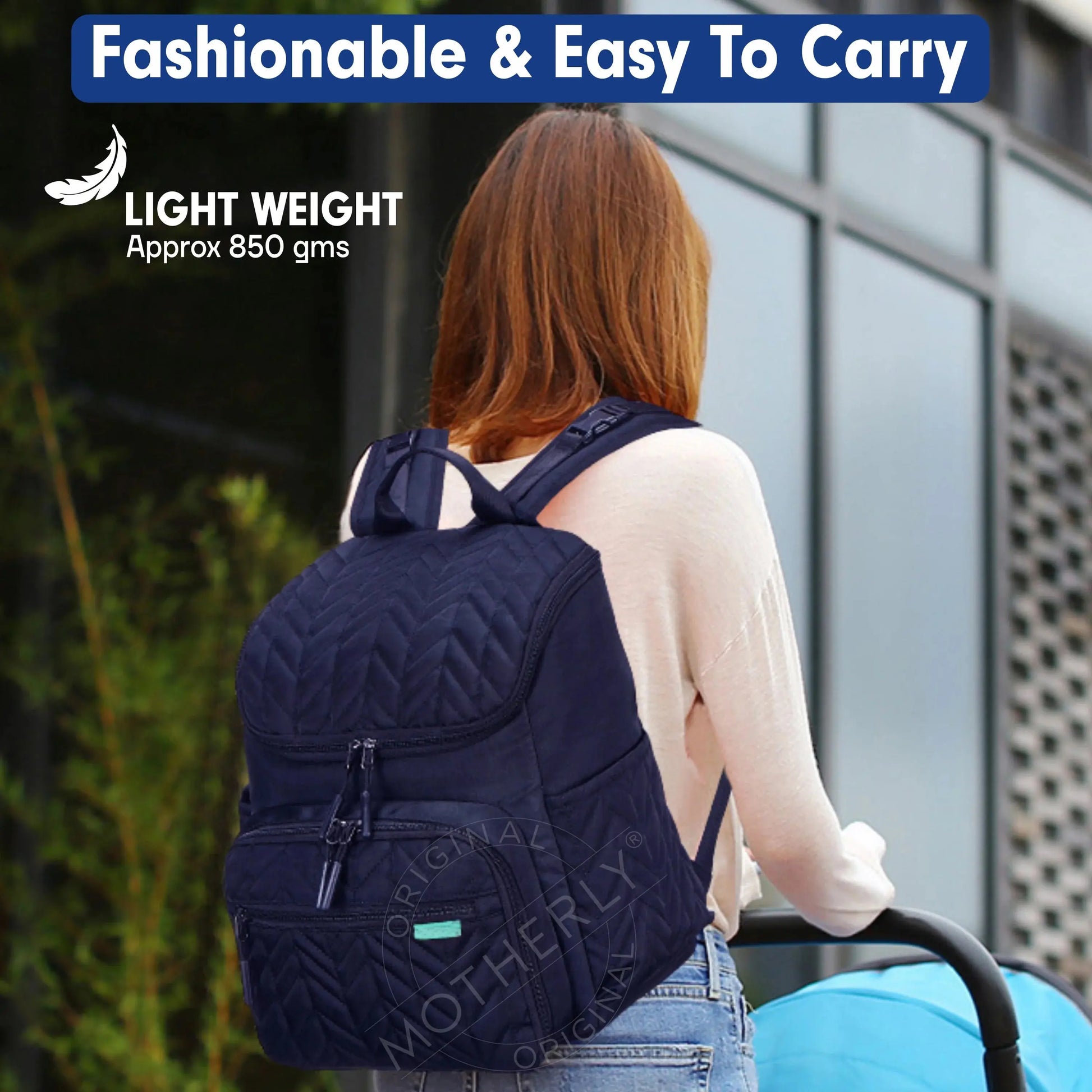 Motherly Everyday Diaper Bag – Travel & Maternity Bag for Moms - Black Motherly