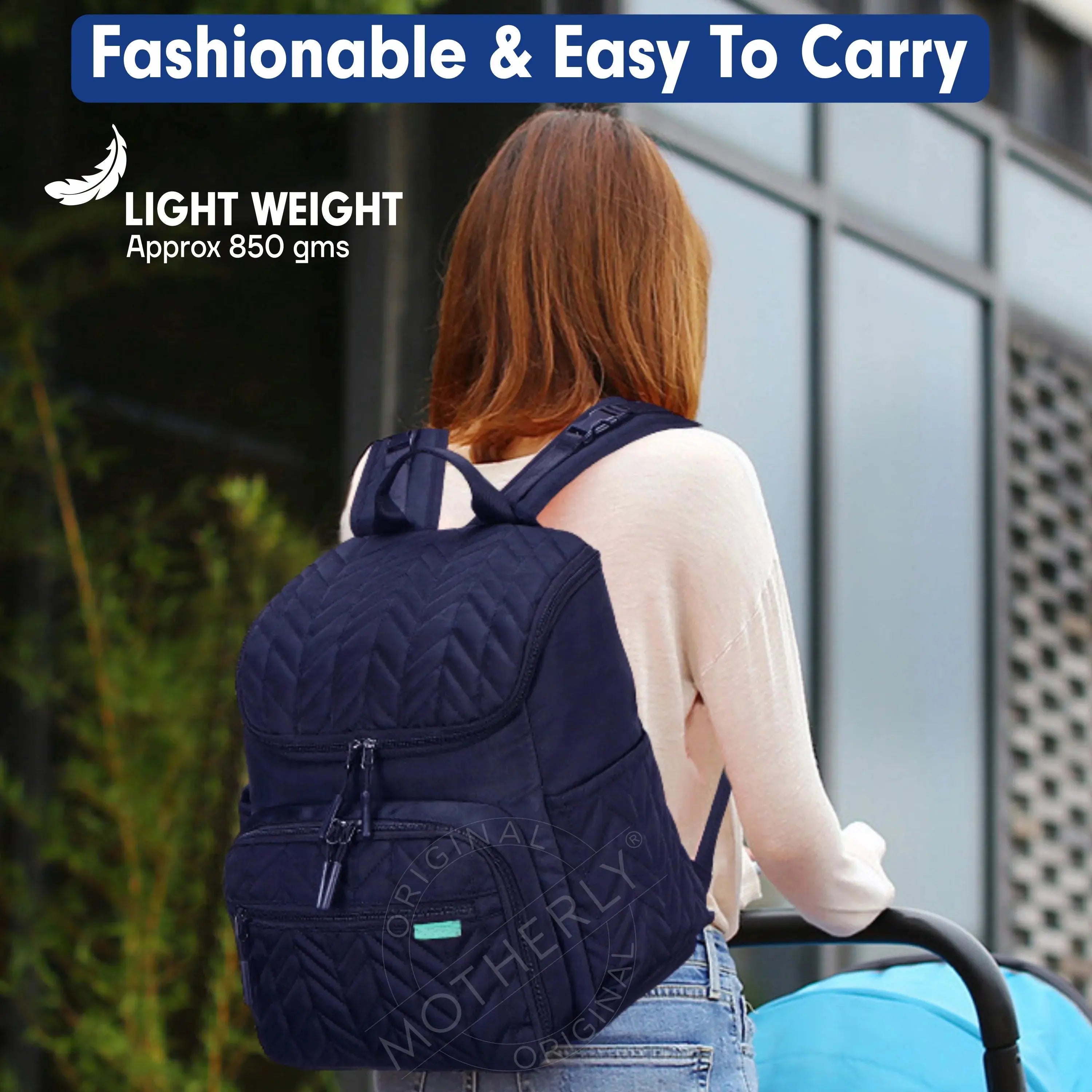 Motherly Everyday Diaper Bag – Travel & Maternity Bag for Moms - Black Motherly