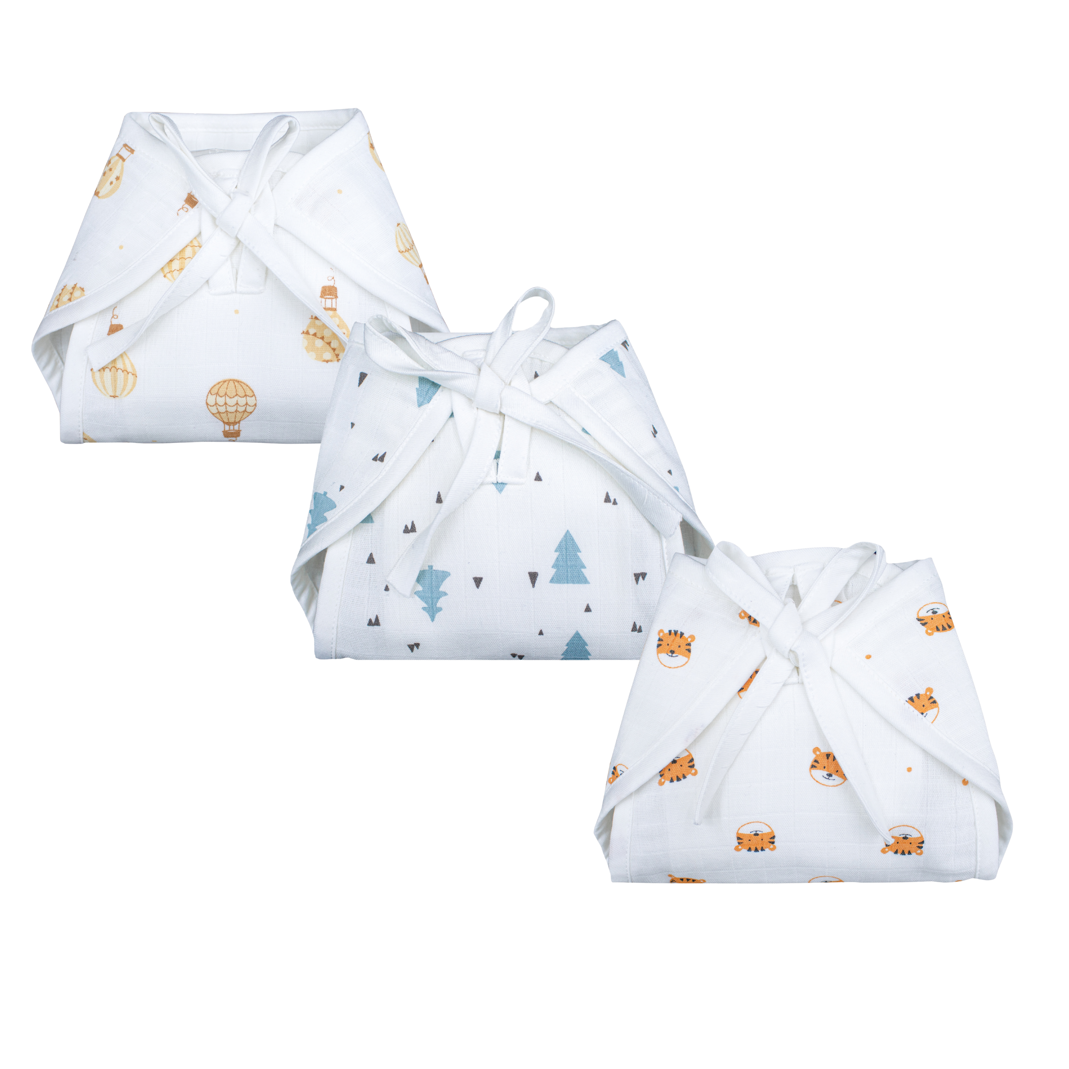 Muslin 5 layer Padded Nappy Set for Baby | 100% Cotton Soft & Reusable Langot | 5 Layer Washable Cloth Diapers for Newborns & Infants (Pack of 3)