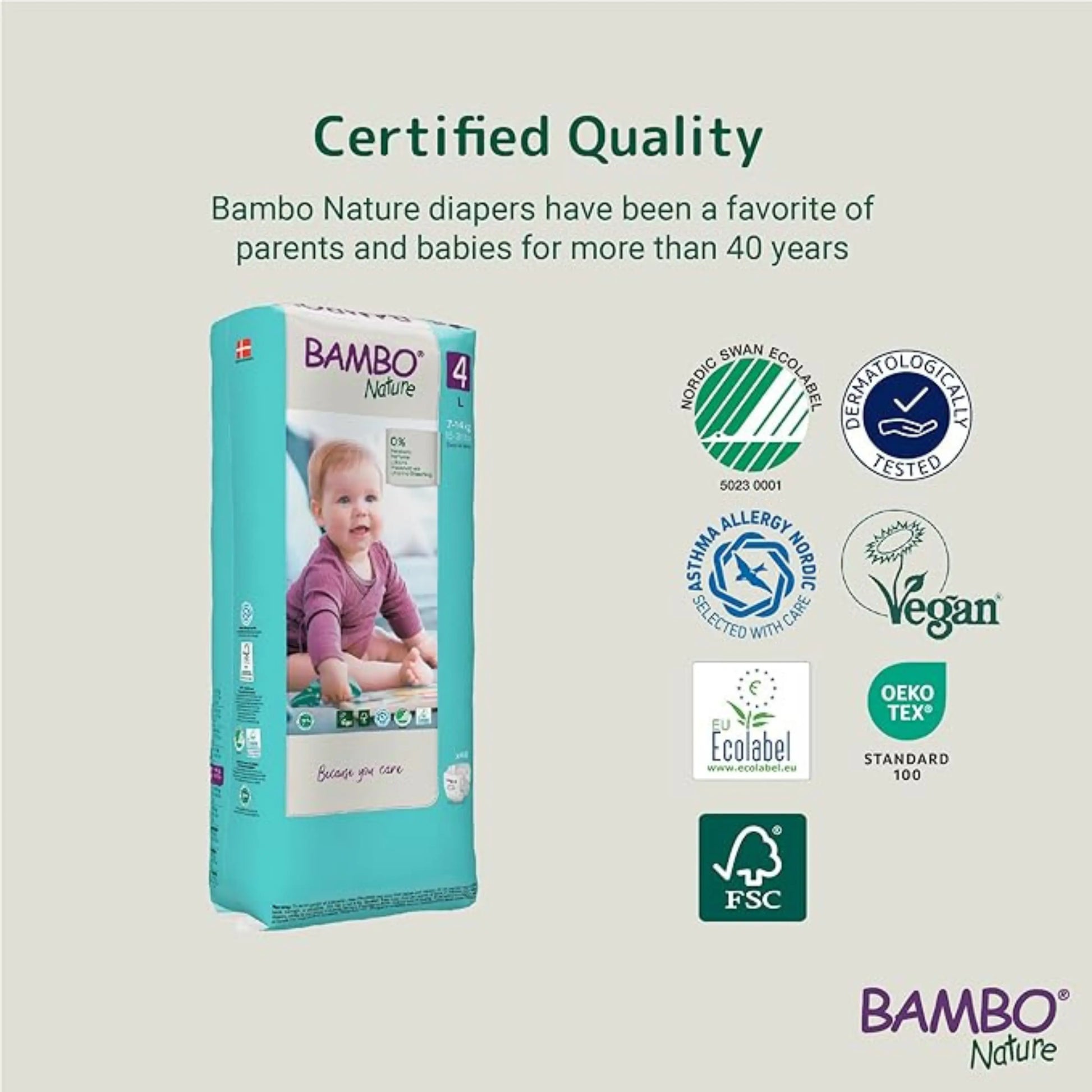 Bambo Nature Diapers Tape (L), 48Pcs  Tall Pack - (pack of 3) Bambo Nature