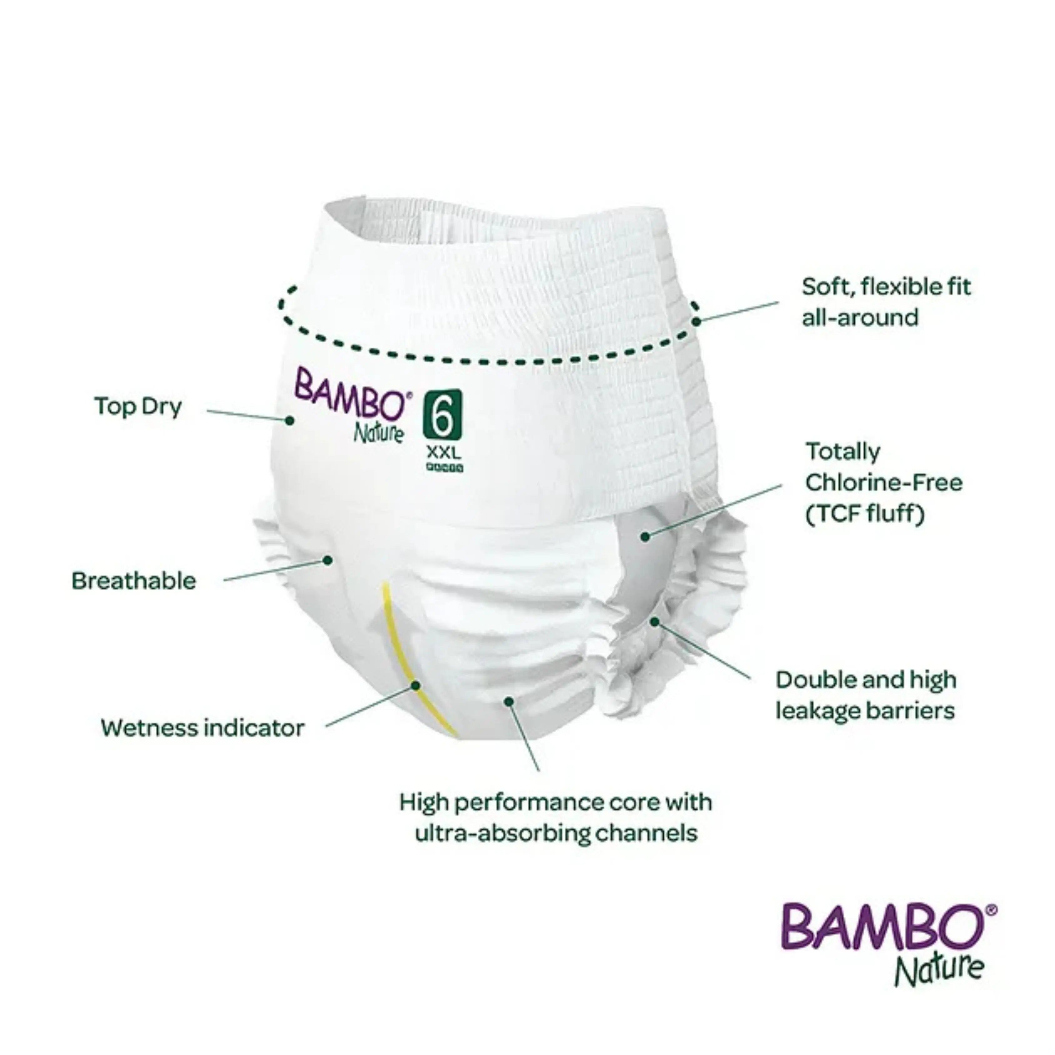 Bambo Nature Diapers Pant Style (XXL), 38Pcs  Tall Pack - (pack of 3) Bambo Nature