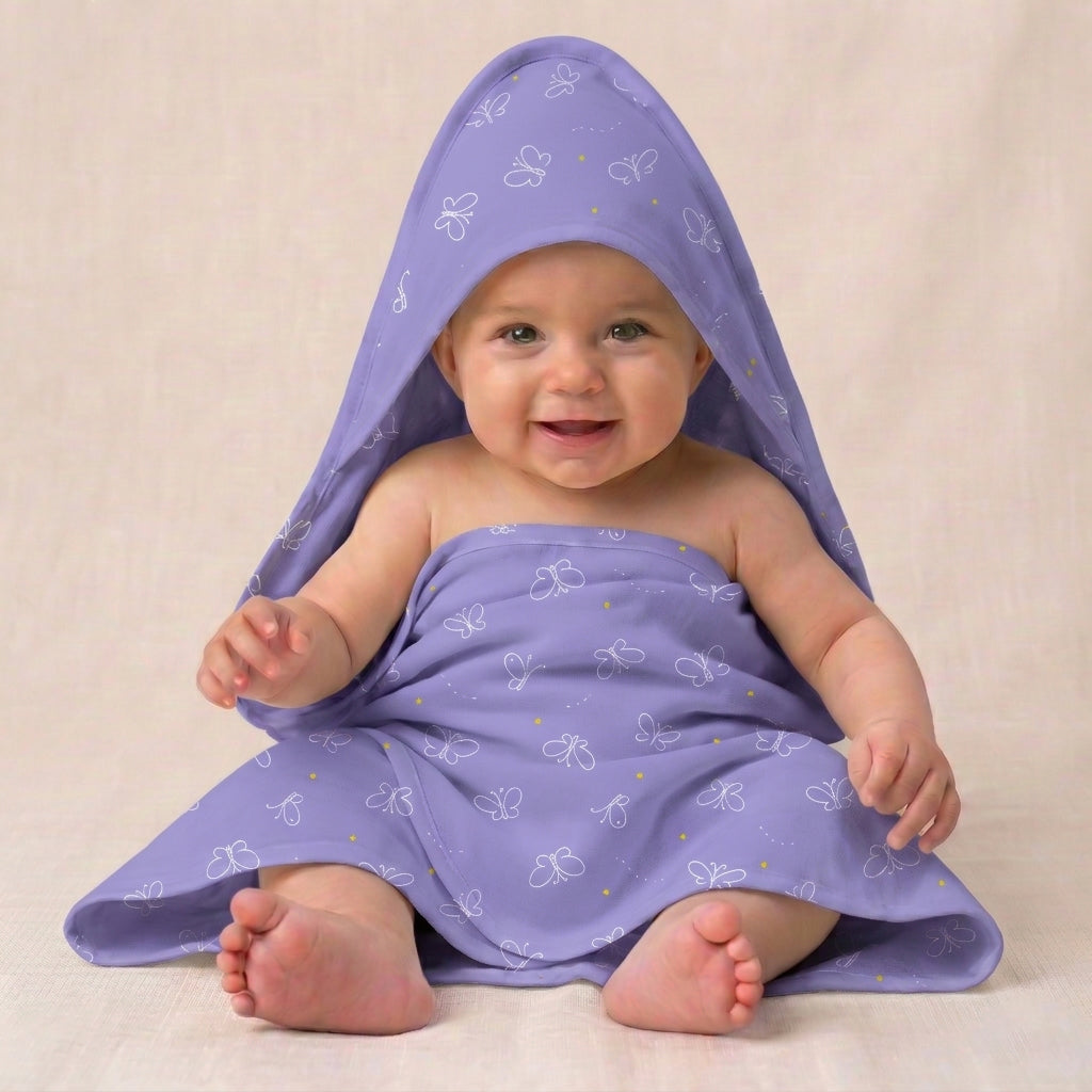 Baby Hooded Towel Cotton 70x70 cm – Soft & Absorbent Newborn Bath Towel with Hood | Gentle, Skin-Friendly & Quick Dry