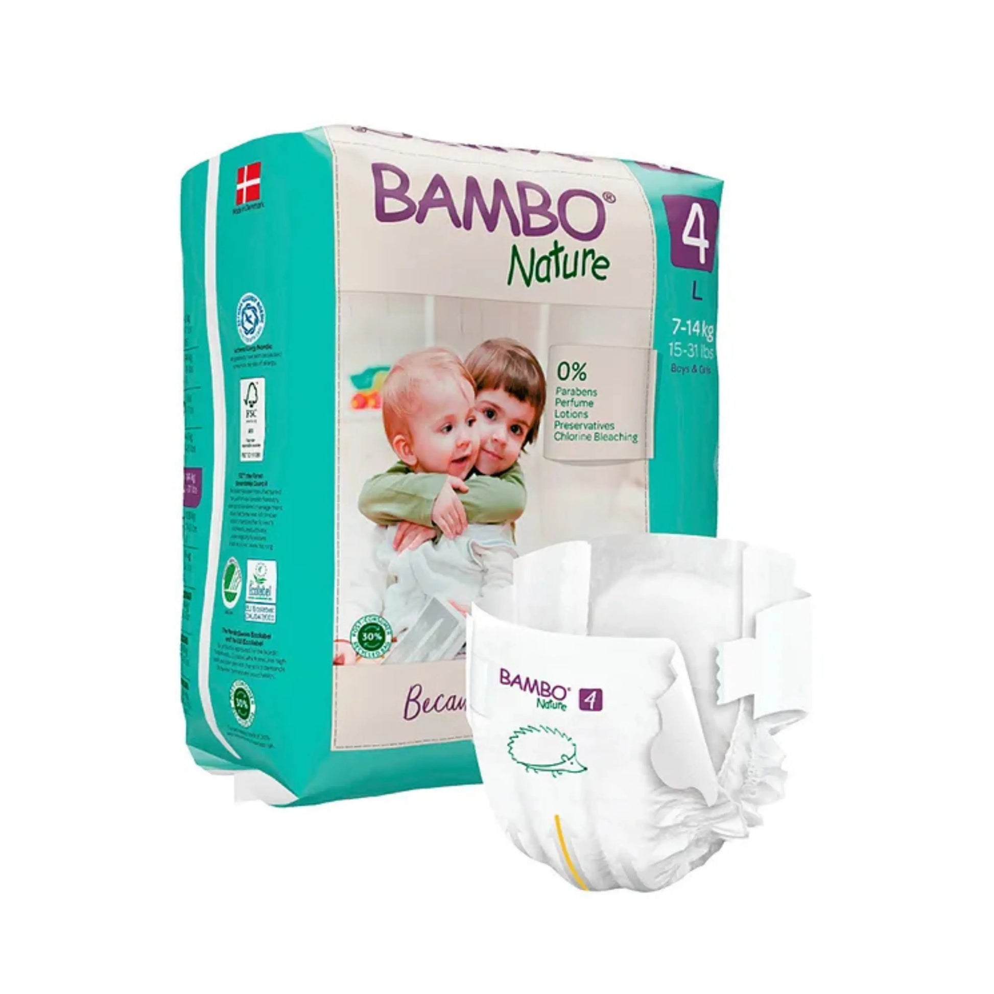 Bambo Nature Monthly Box - Skin Friendly Tape Style Diapers (size - 4) - Large ( Pack Of 6 ) Bambo Nature