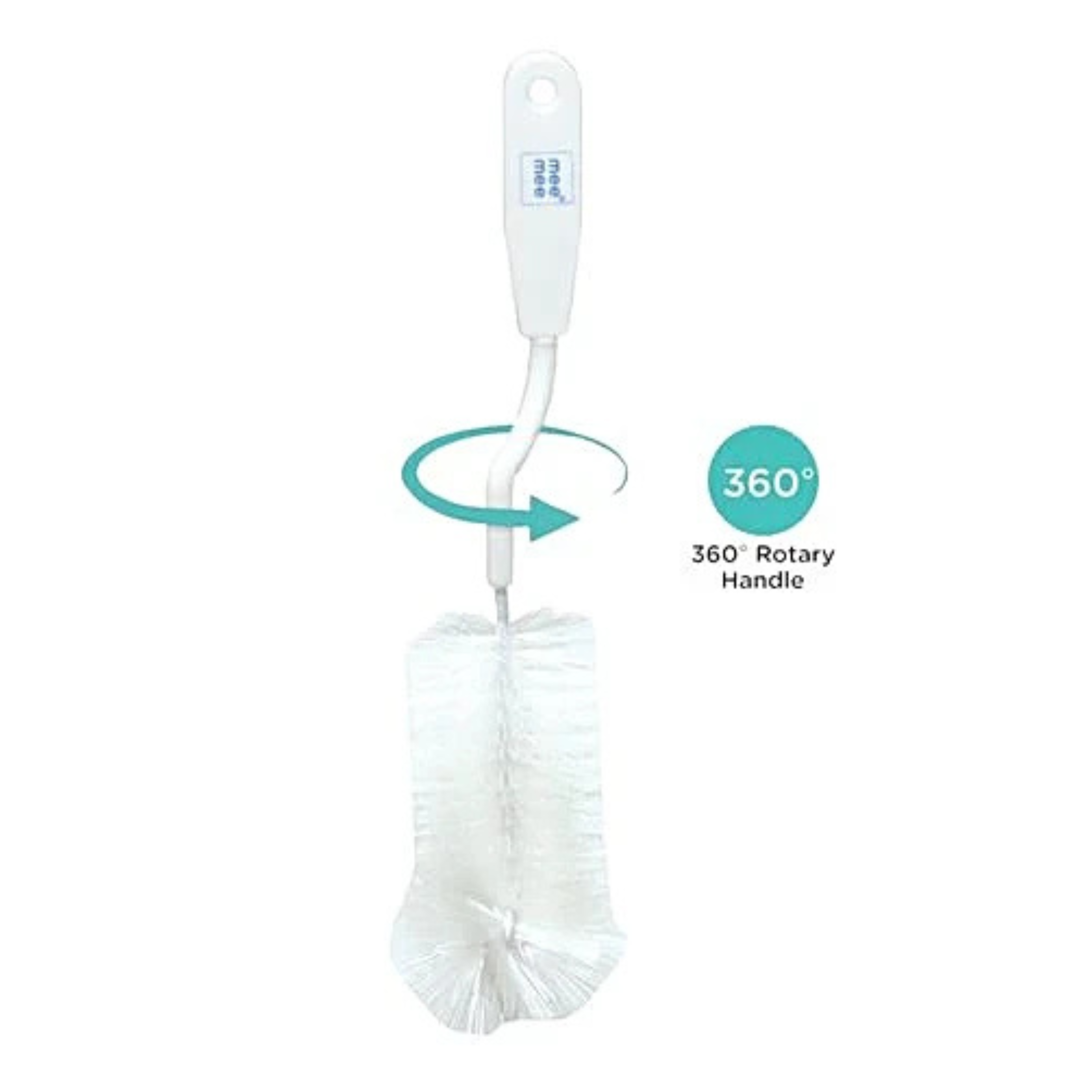 Mee Mee 360° Rotating Bottle & Nipple Cleaning Brush | BPA Free Baby Feeding Bottle Cleaner with Soft Bristles