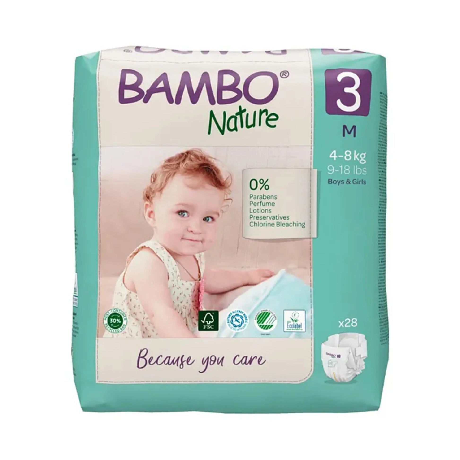 Bambo Nature Monthly Box - Skin Friendly Tape Style Diapers (size - 3) - Medium ( Pack Of 6 ) Bambo Nature