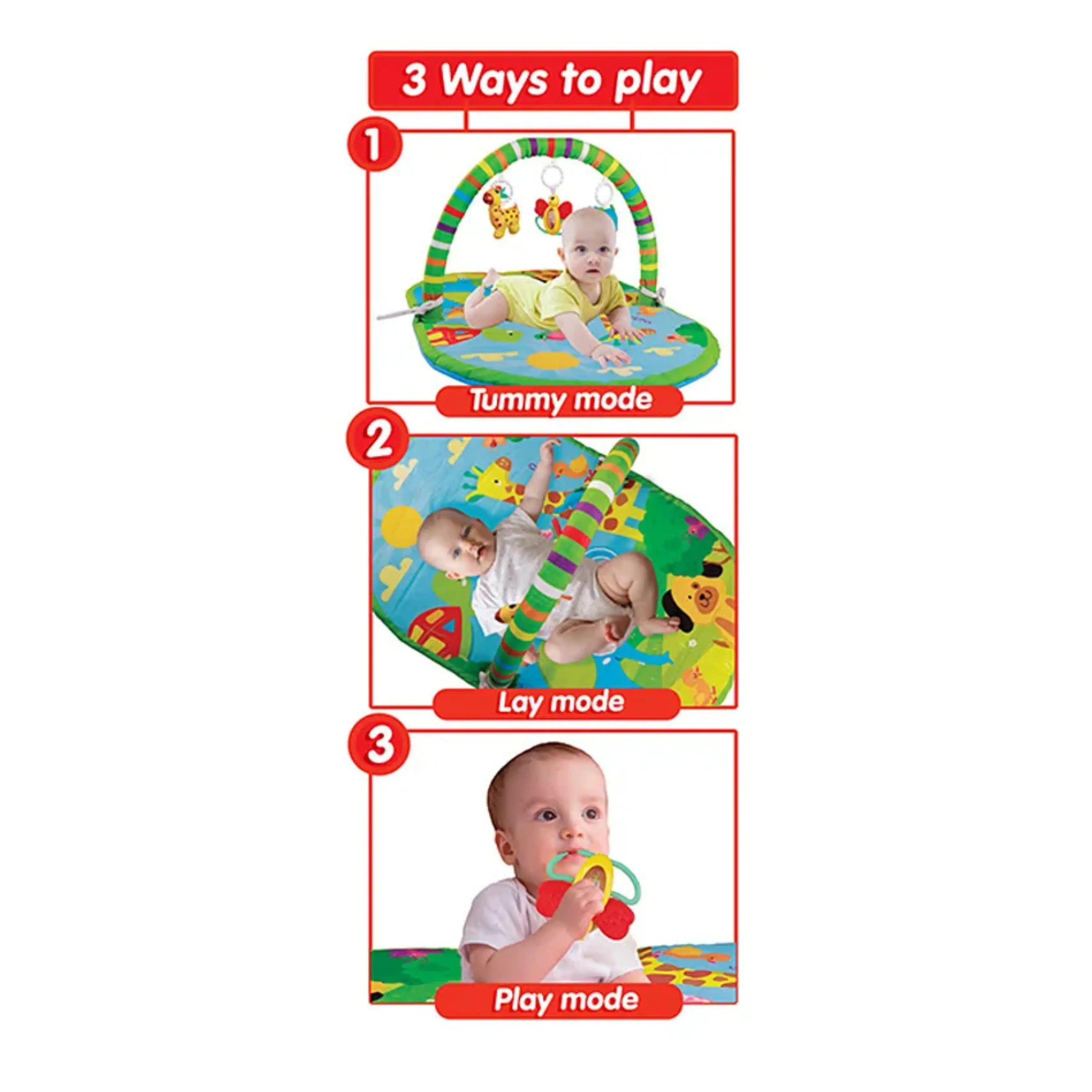 Giggles Funskool 3 in 1 Activity Play gym Deluxe Playgym - 2m+ Giggles Funskool