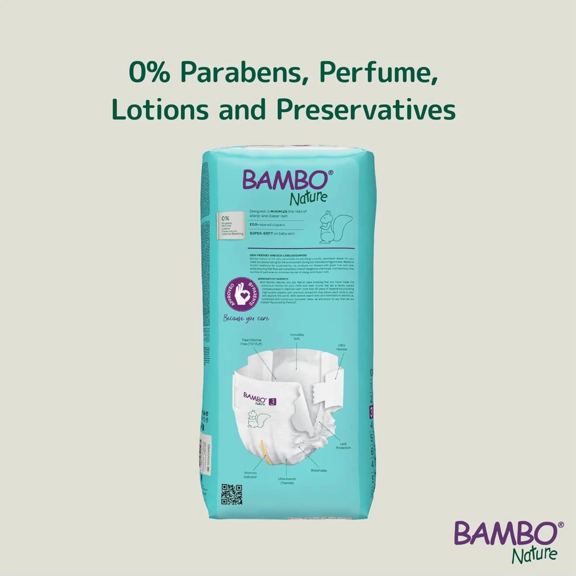 Bambo Nature Diapers Tape (M), 52Pcs  Tall Pack - (pack of 3) Bambo Nature