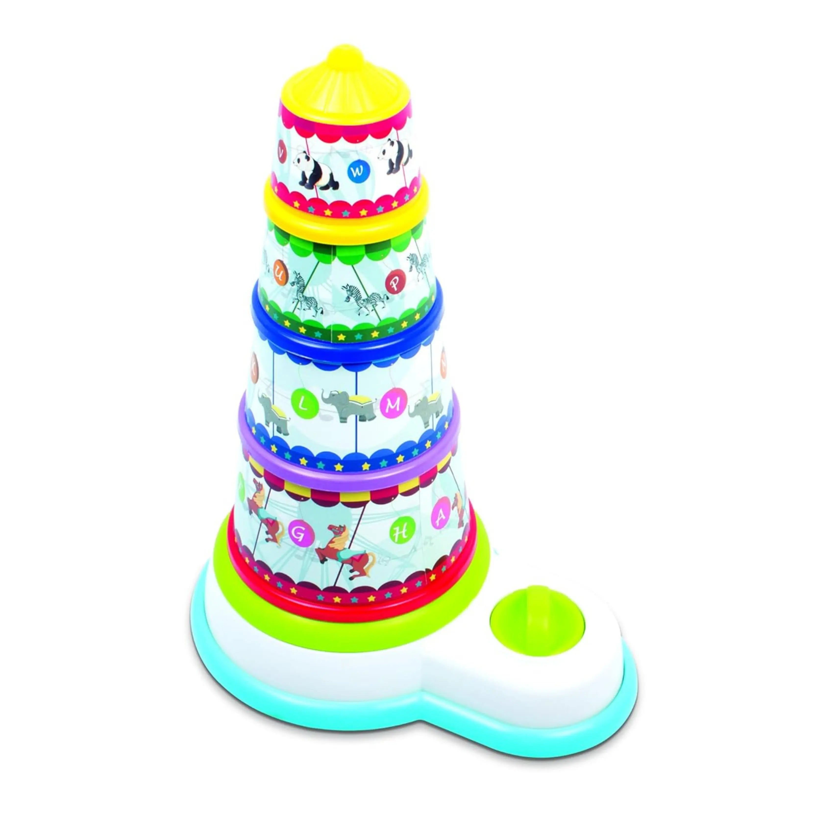 Giggles Funskool - Melody Funfair, Multicolour Musical Stacking Toy, Toy for Kids, Helps to Sort, Stack and Nest, 12 Months & Above, Infant and Preschool Toys Giggles Funskool
